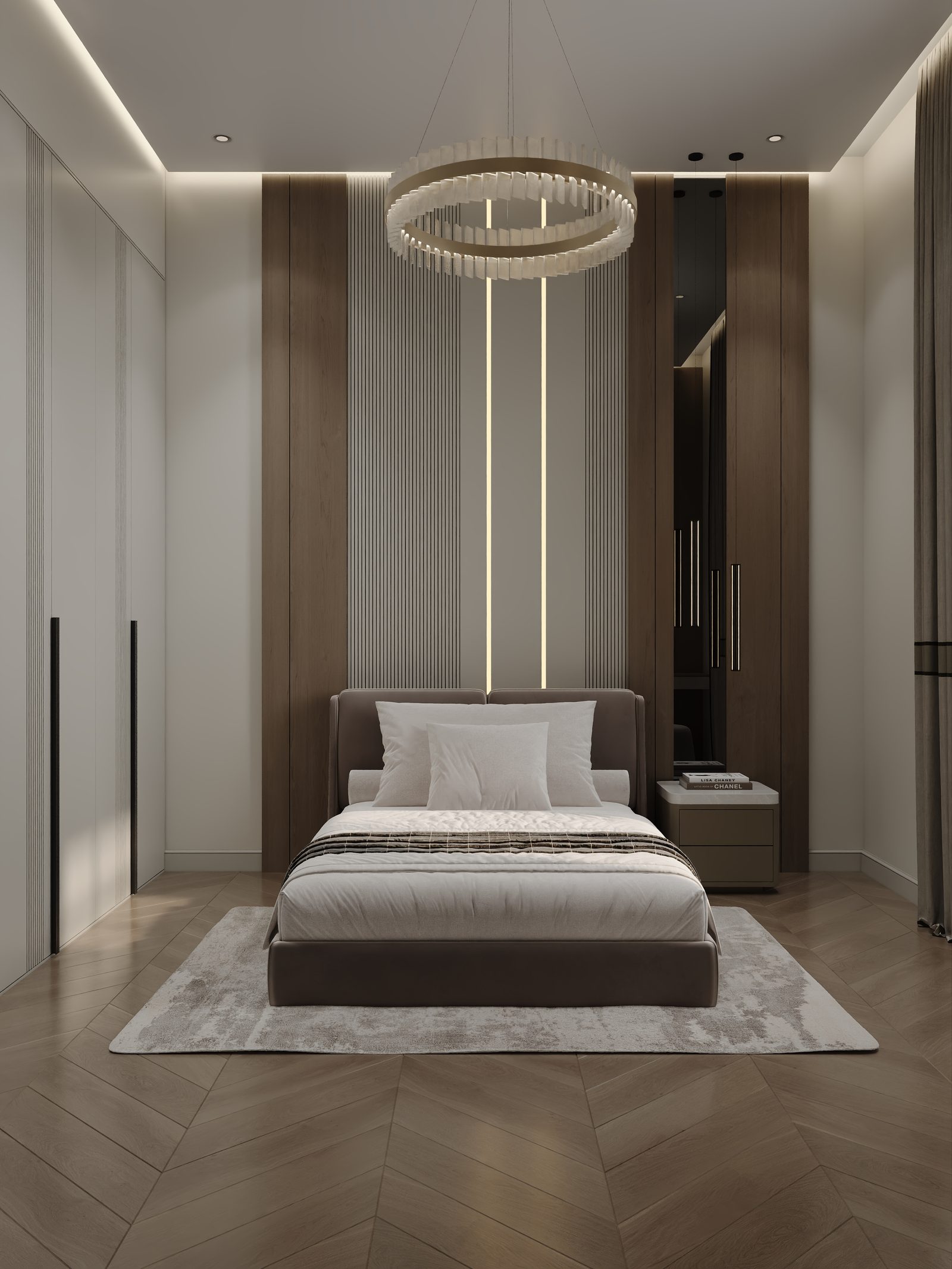 House interior project in Ramana — Master bedroom. Interior view 6
