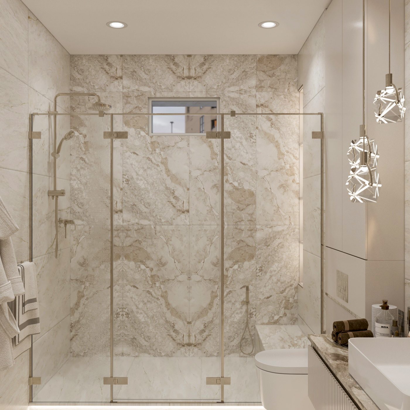 House interior project in Ramana — Bathroom. Interior view 12