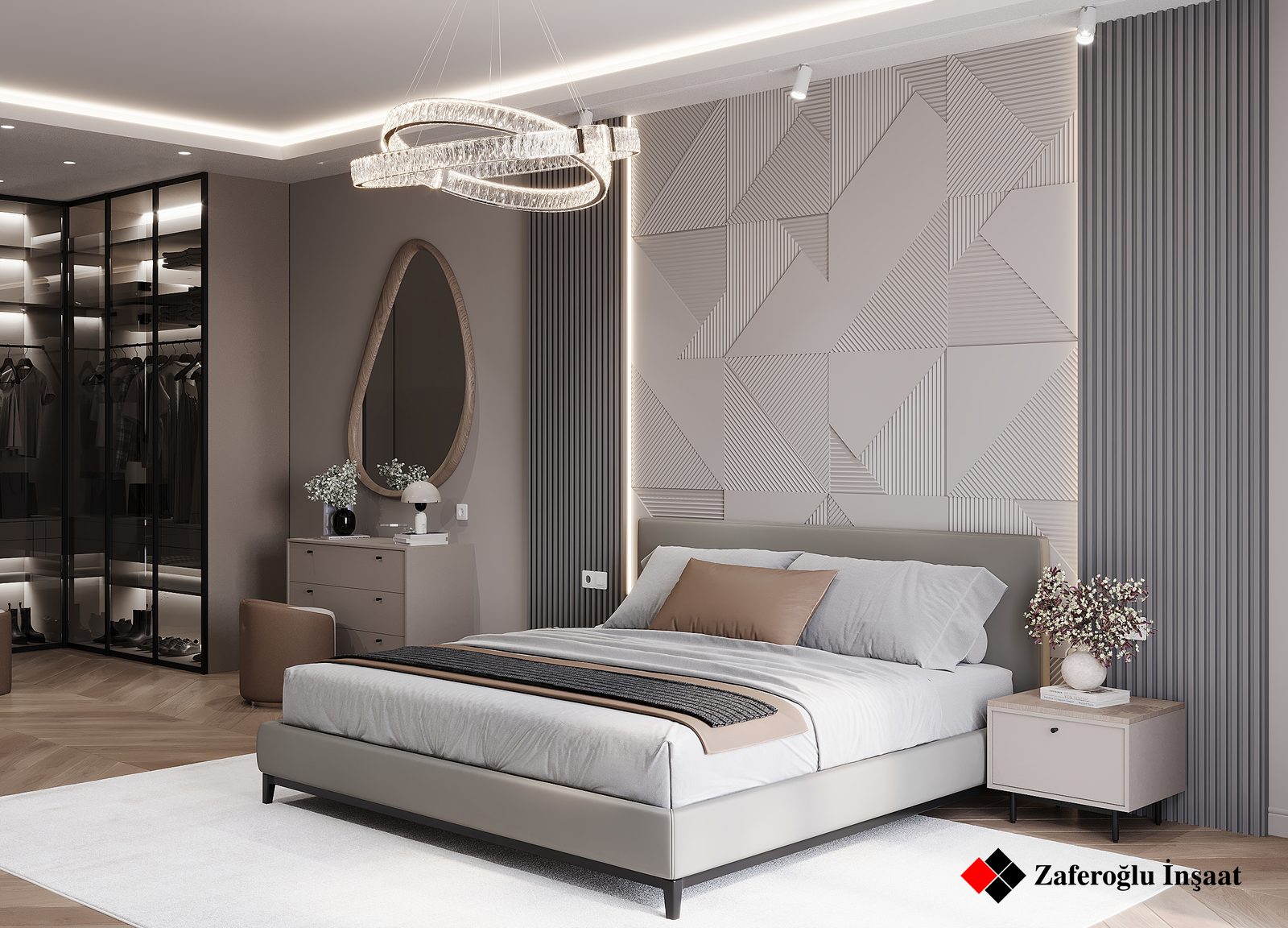 House interior project in Ramana — Master bedroom. Interior view 7
