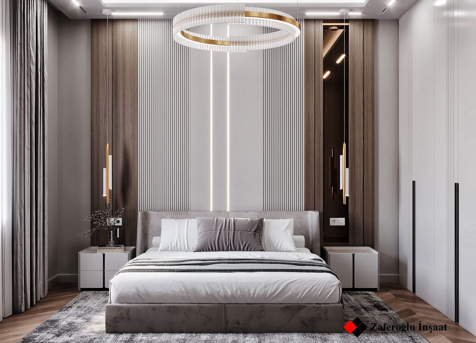 House interior project in Ramana — Master bedroom. Interior view 9