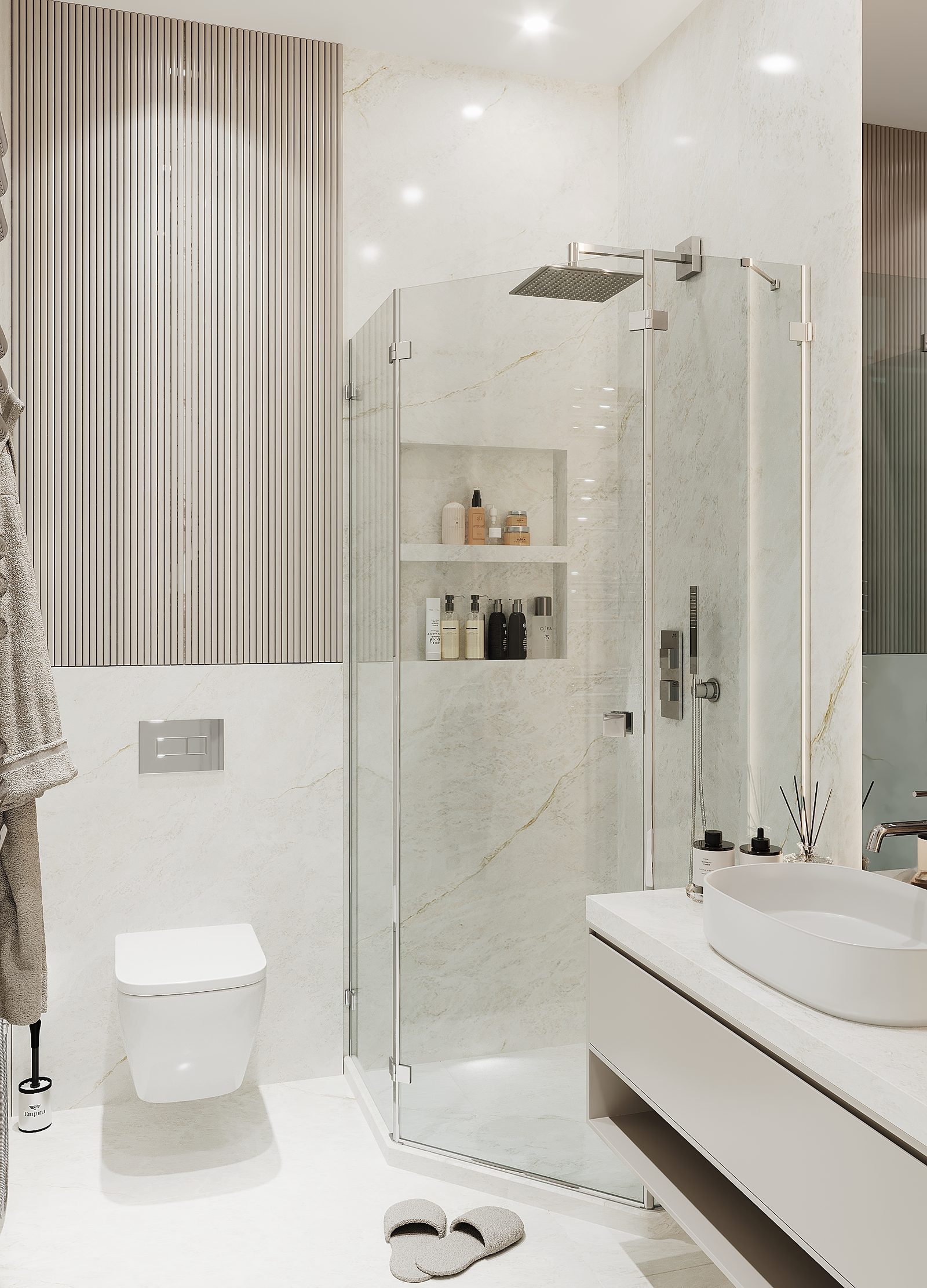 House interior project in Ramana — Bathroom. Interior view 13