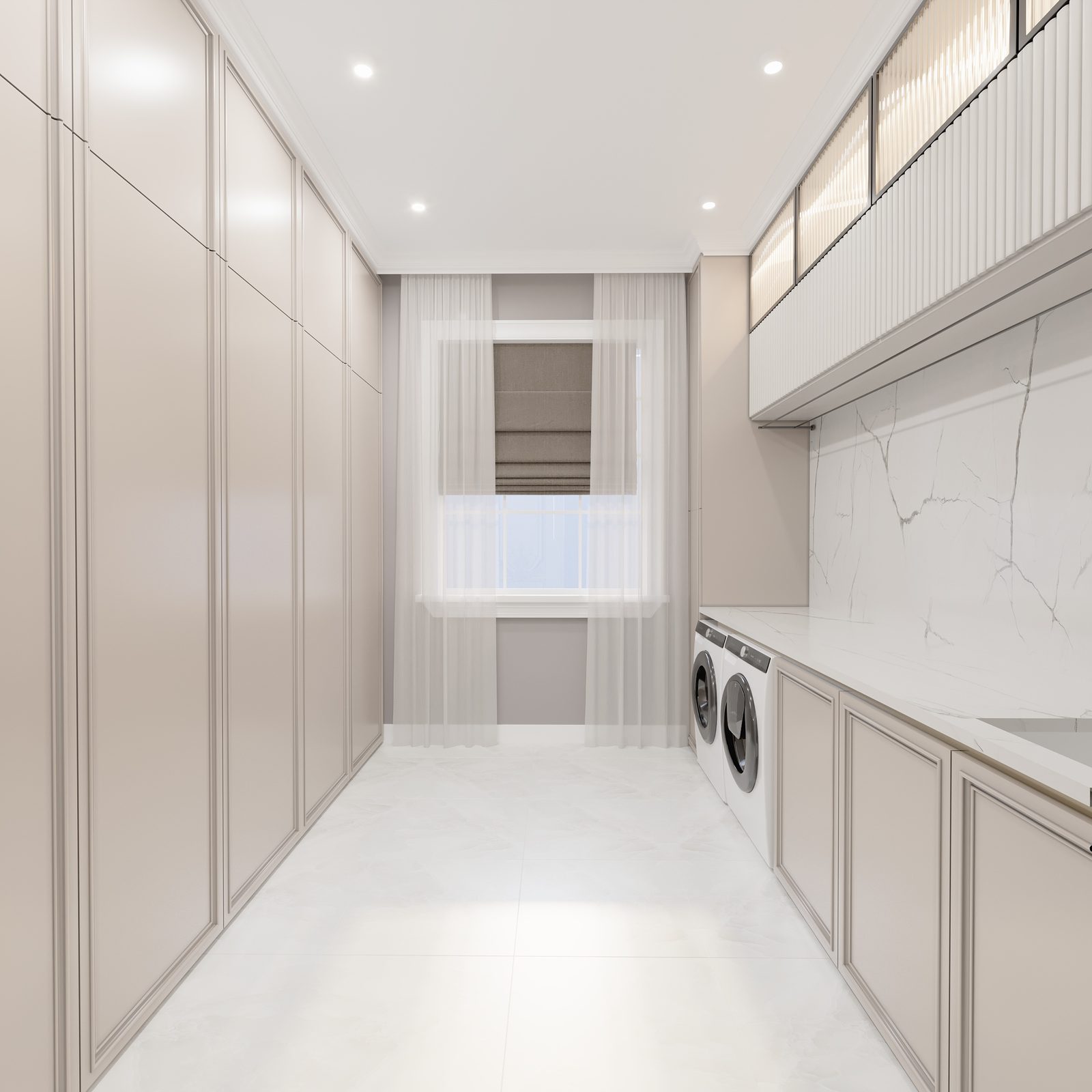 Two-storey house interior project — Laundry room. Interior view 15