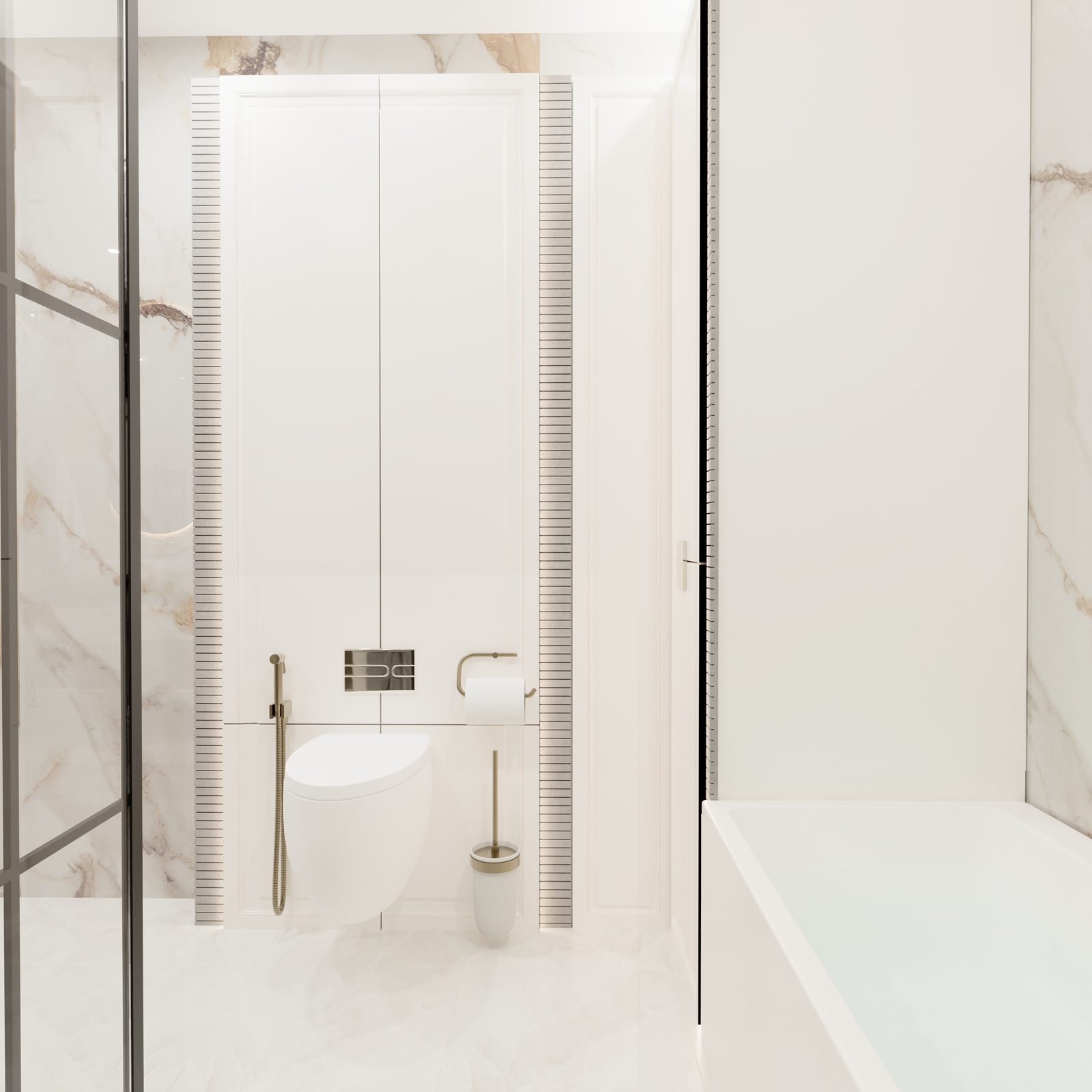 Two-storey house interior project — Bathroom. Interior view 12