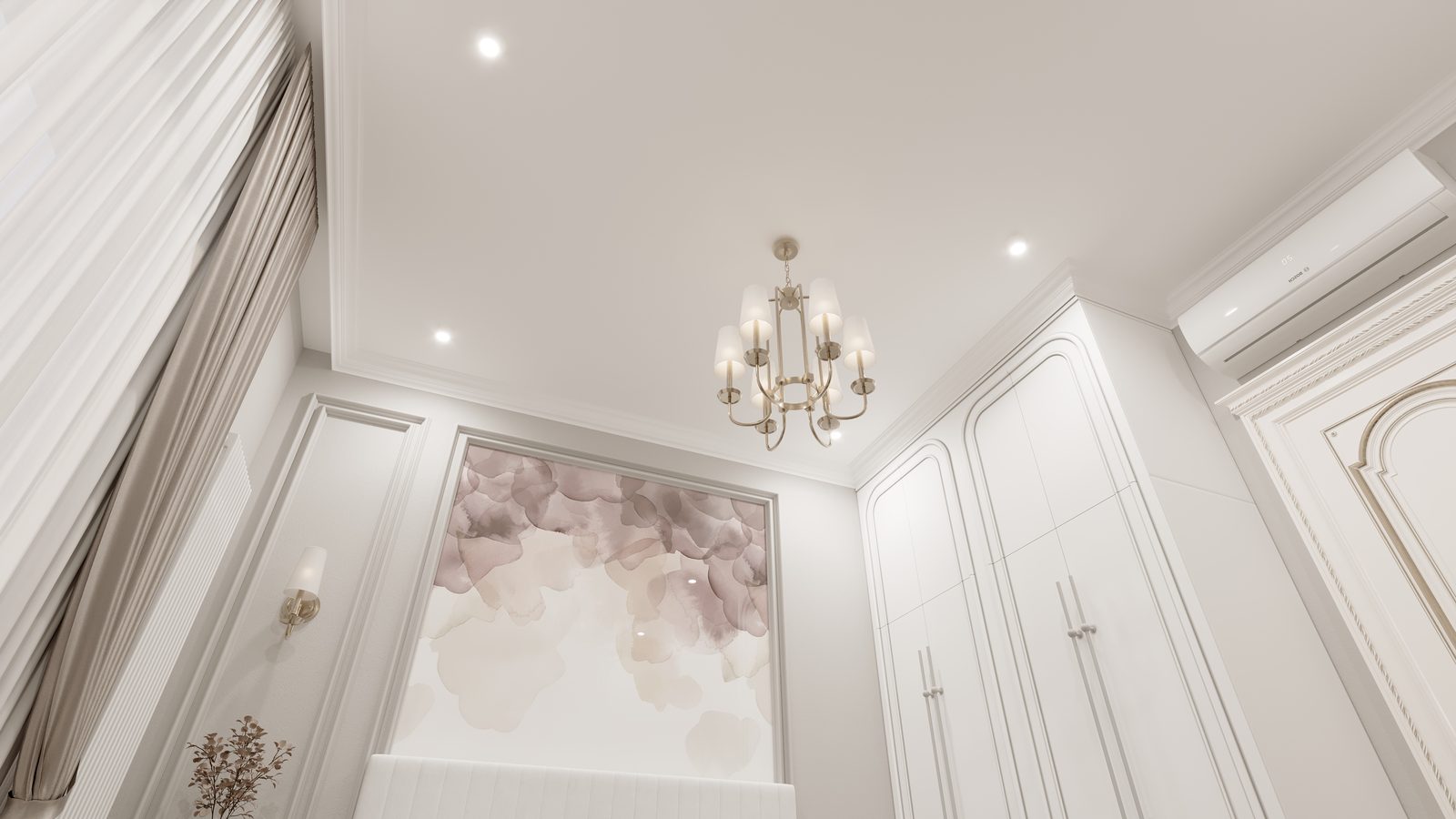 Two-storey house interior project — Master bedroom. Interior view 5