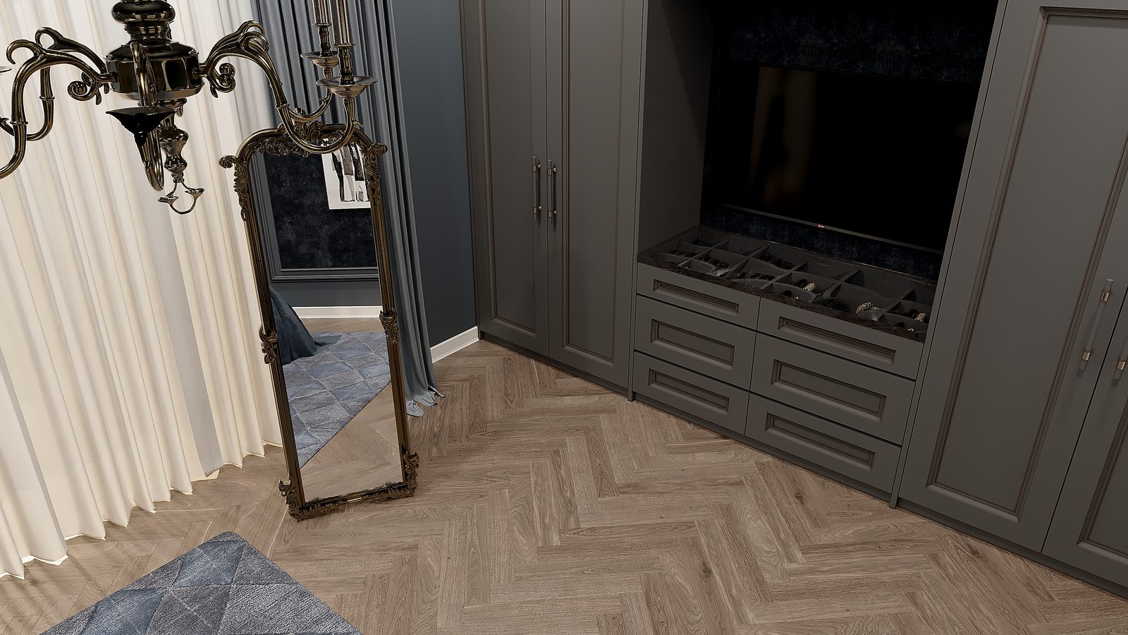 Two-storey house interior project — Boy's room. Interior view 9