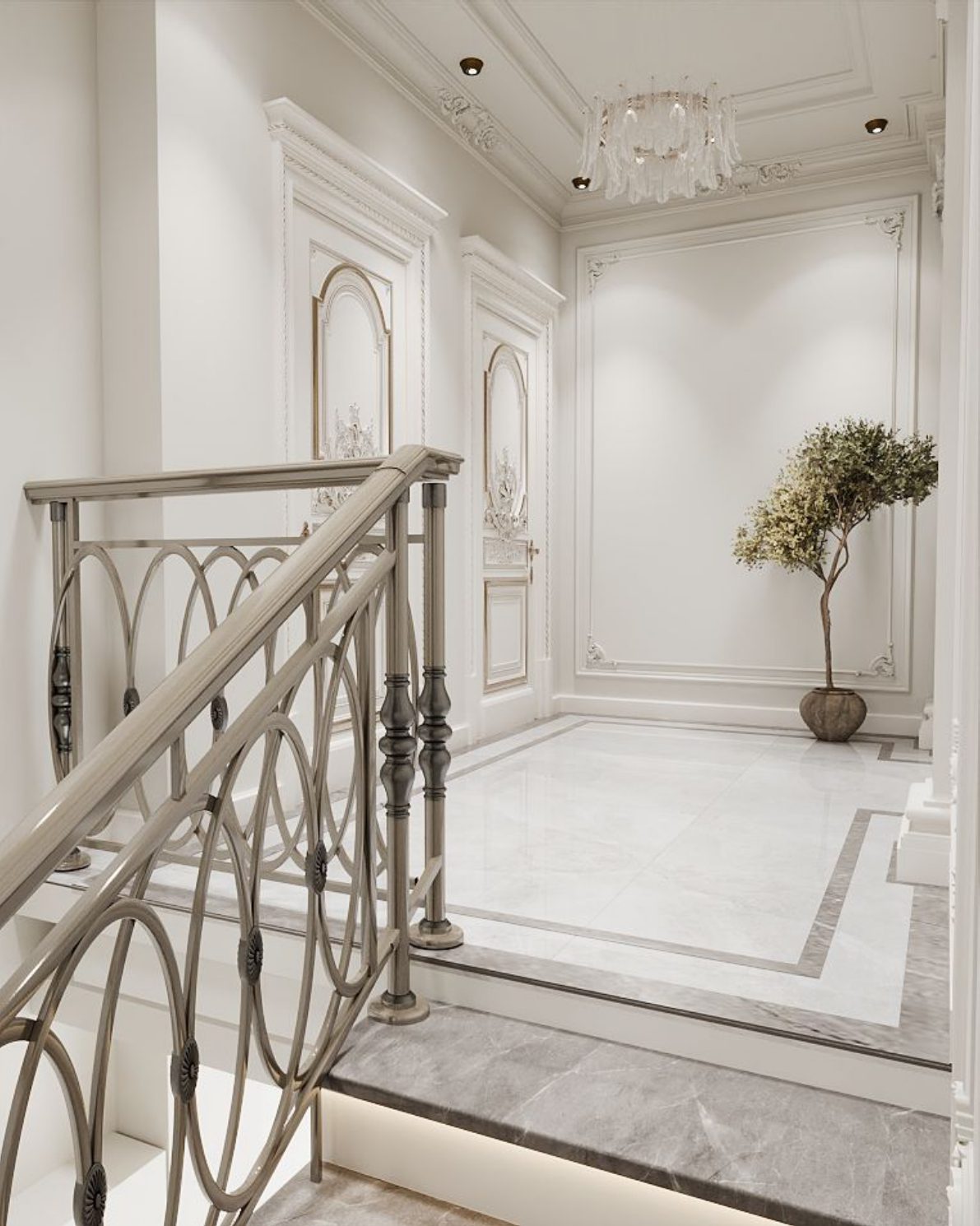 Two-storey house interior project — Hallway. Interior view 2