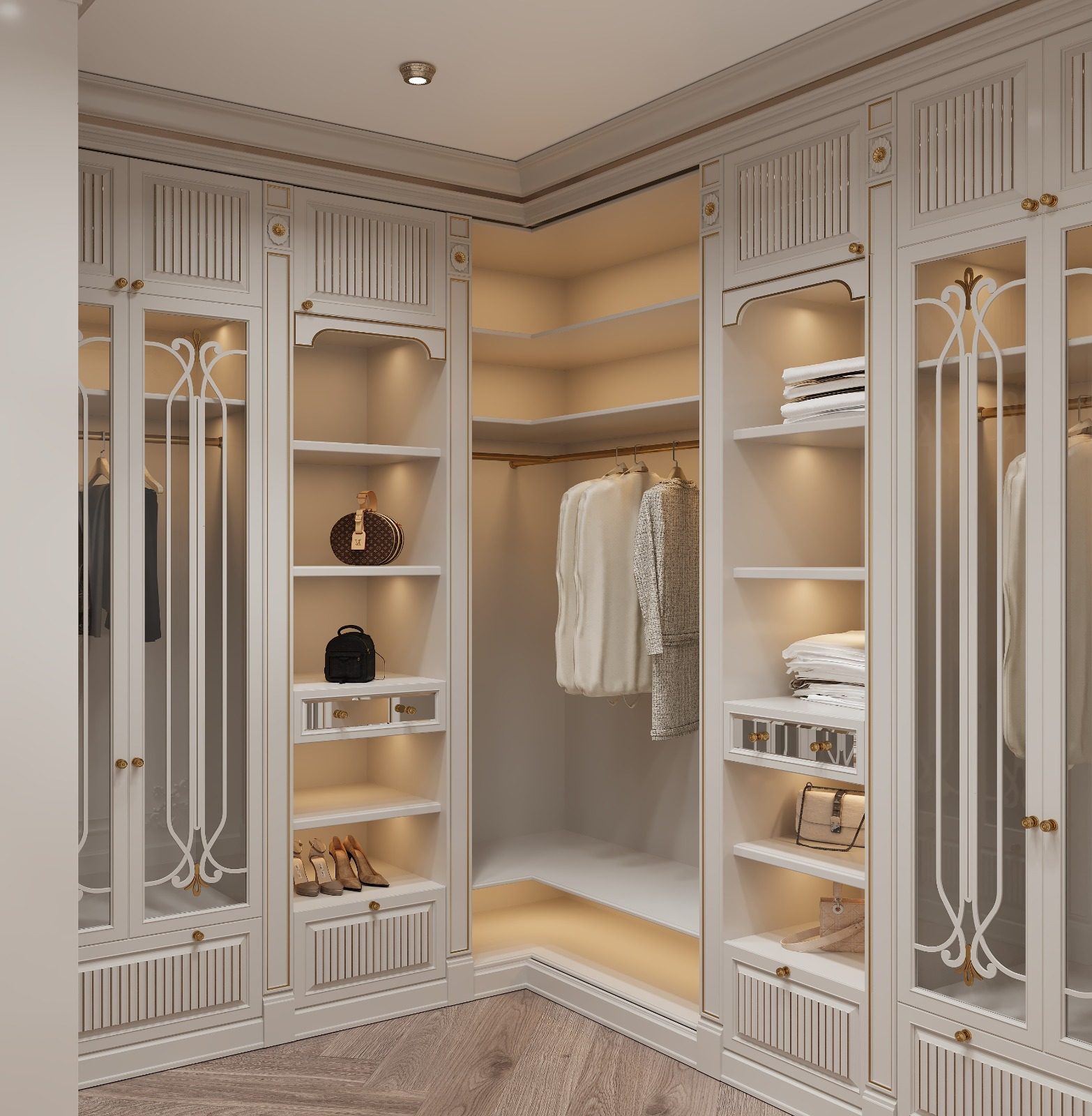 Two-storey house interior project — Wardrobe. Interior view 11