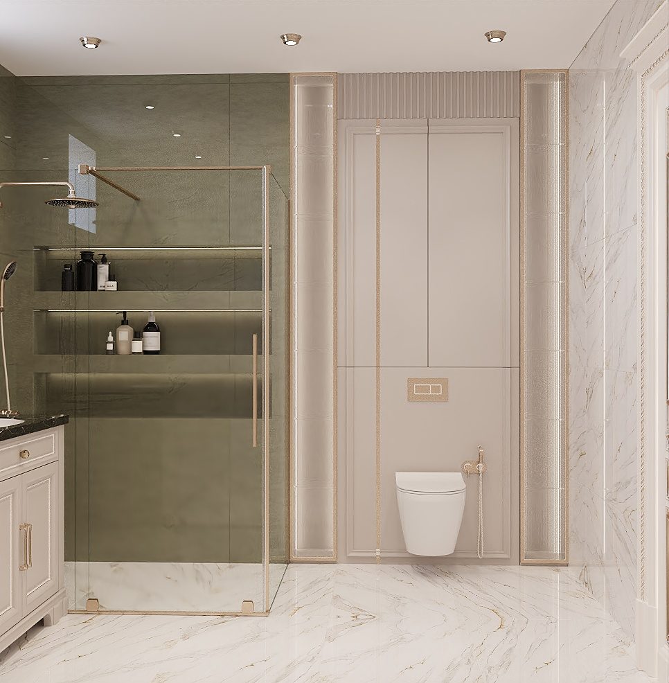 Two-storey house interior project — Bathroom. Interior view 13