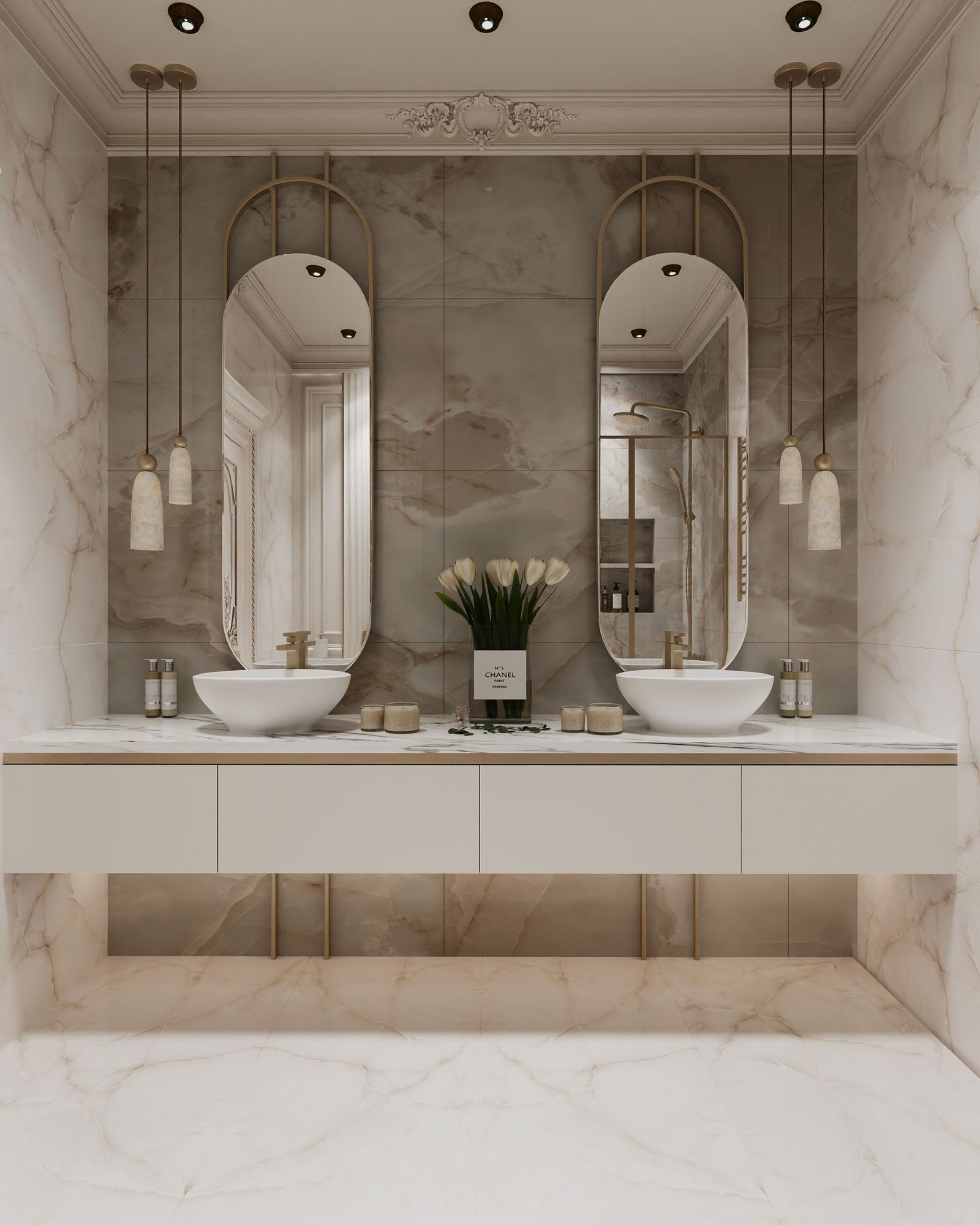 Two-storey house interior project — Bathroom. Interior view 14