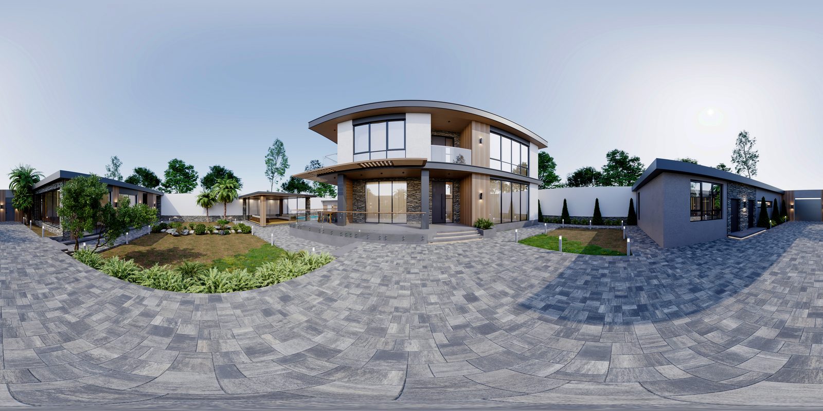 Villa project in Shikhov — interior and landscape — Exterior and garden. Interior view 3