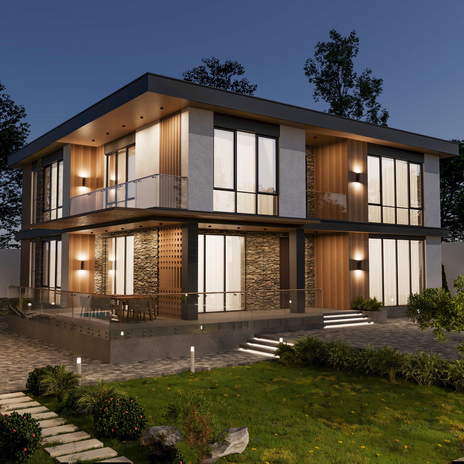 Villa project in Shikhov — interior and landscape — Exterior and garden. Interior view 4