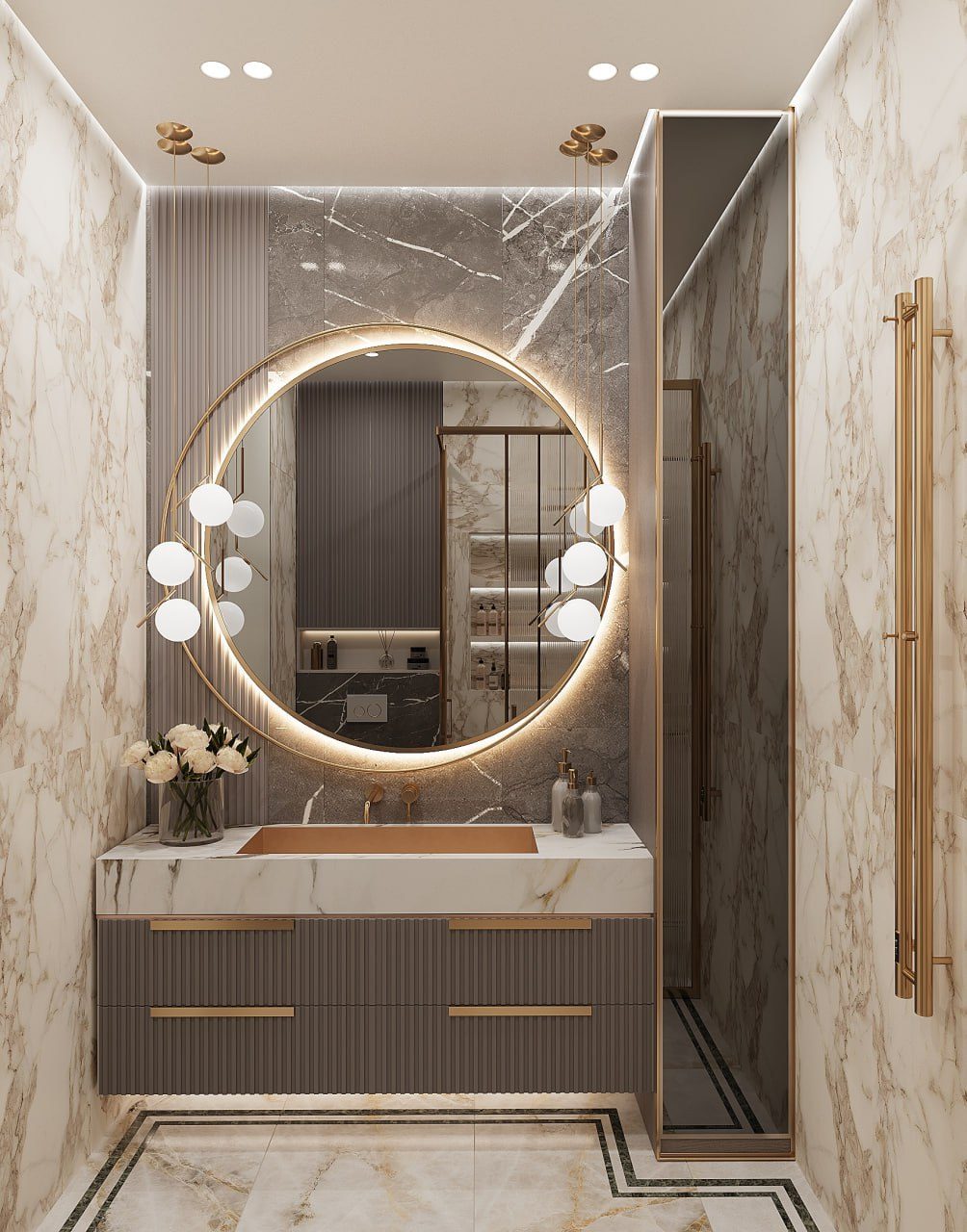 135 m² mənzil layihəsi — Lüks modern — Sanuzel. İnteryer görüntüsü 14