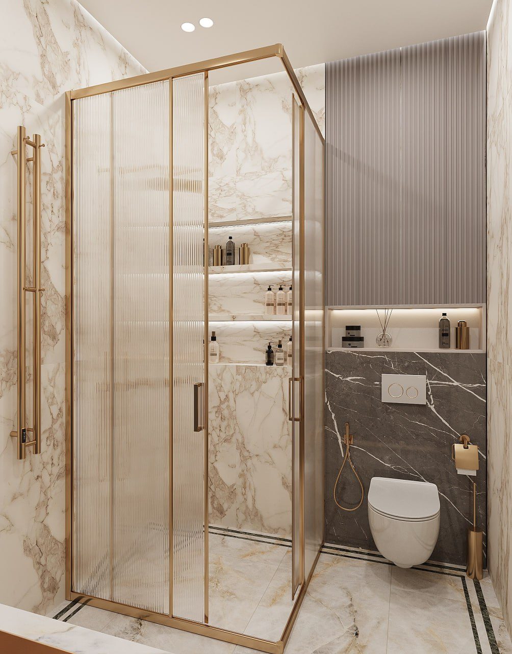 135 m² mənzil layihəsi — Lüks modern — Sanuzel. İnteryer görüntüsü 15