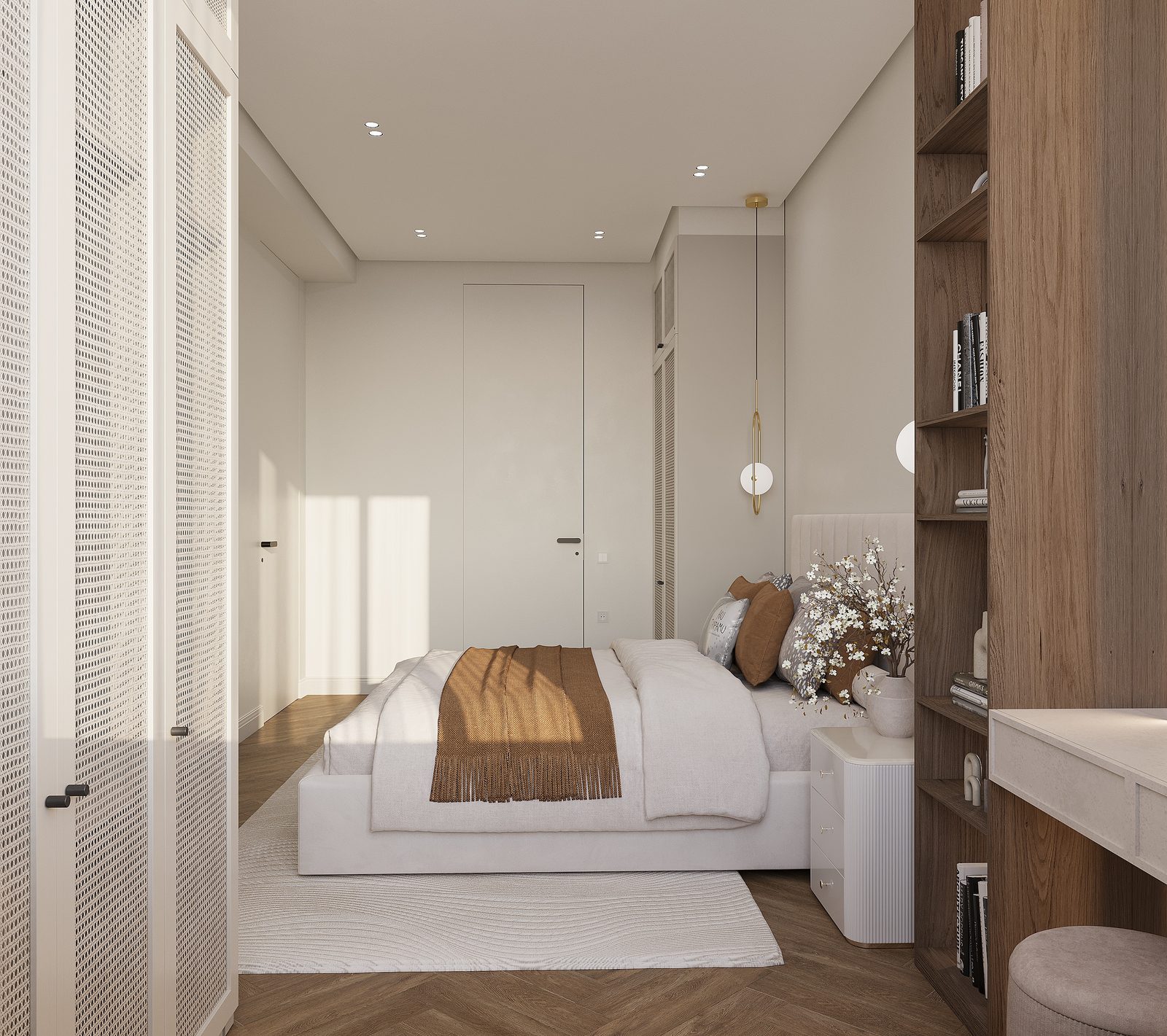 102 m² mənzil layihəsi, Galaxy Park — Əsas yataq otağı. İnteryer görüntüsü 6