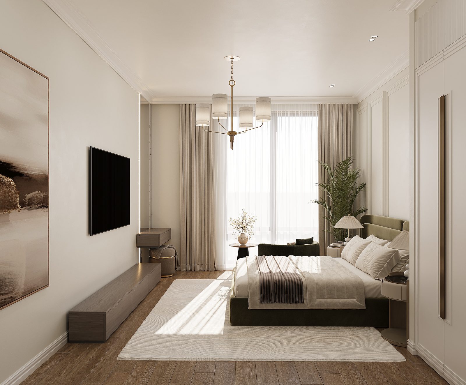 Квартира 140 м², Белый город — Спальня. Вид интерьера 11