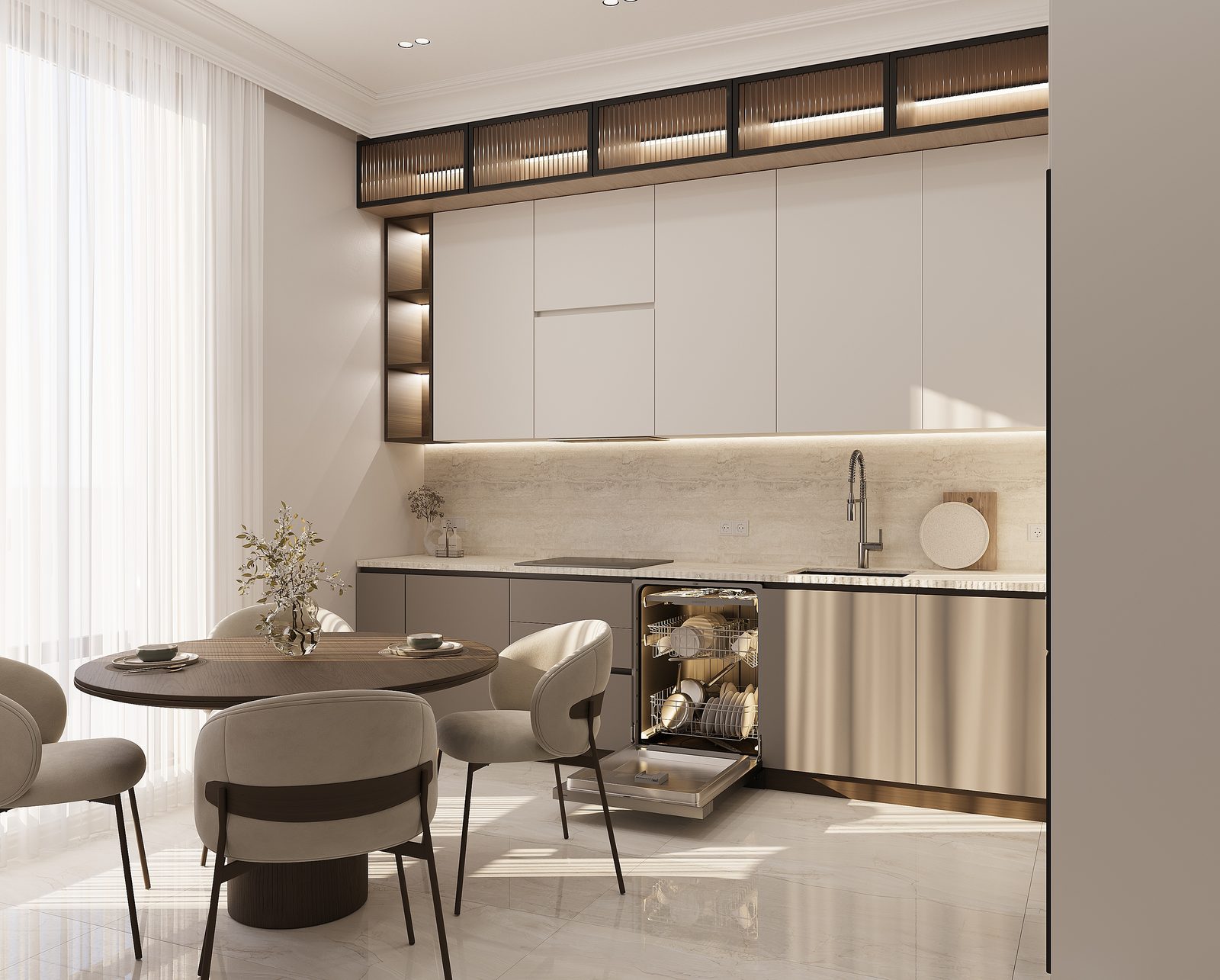 Квартира 140 м², Белый город — Кухня. Вид интерьера 4