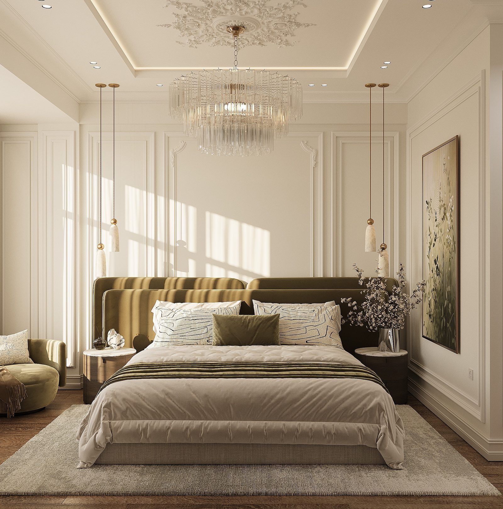 152 m² apartment, Akhundov Residence — Master bedroom. Interior view 5