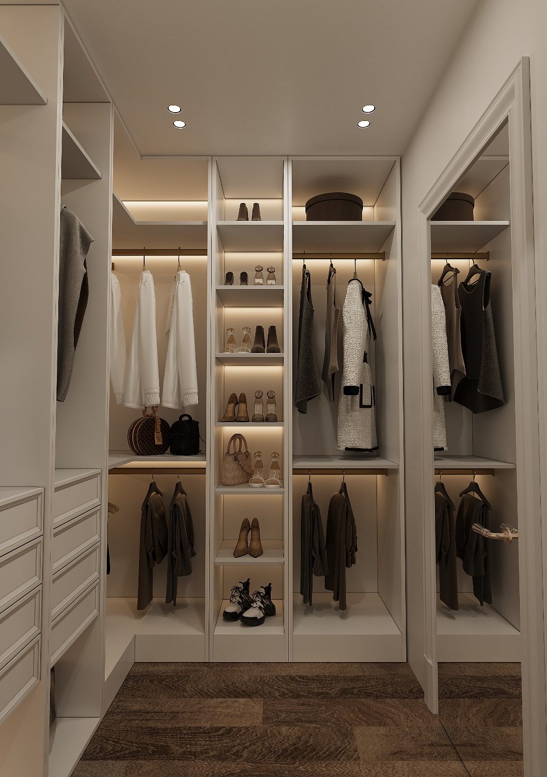 152 m² apartment, Akhundov Residence — Wardrobe. Interior view 8