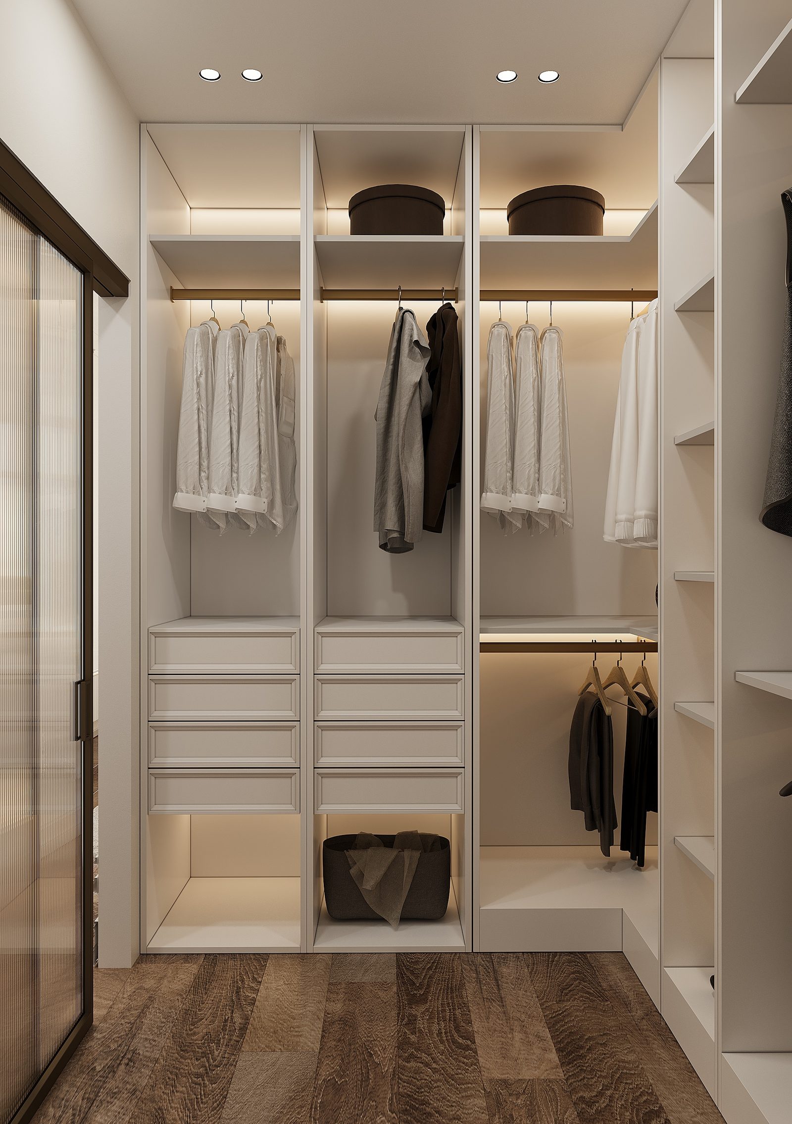 152 m² apartment, Akhundov Residence — Wardrobe. Interior view 9