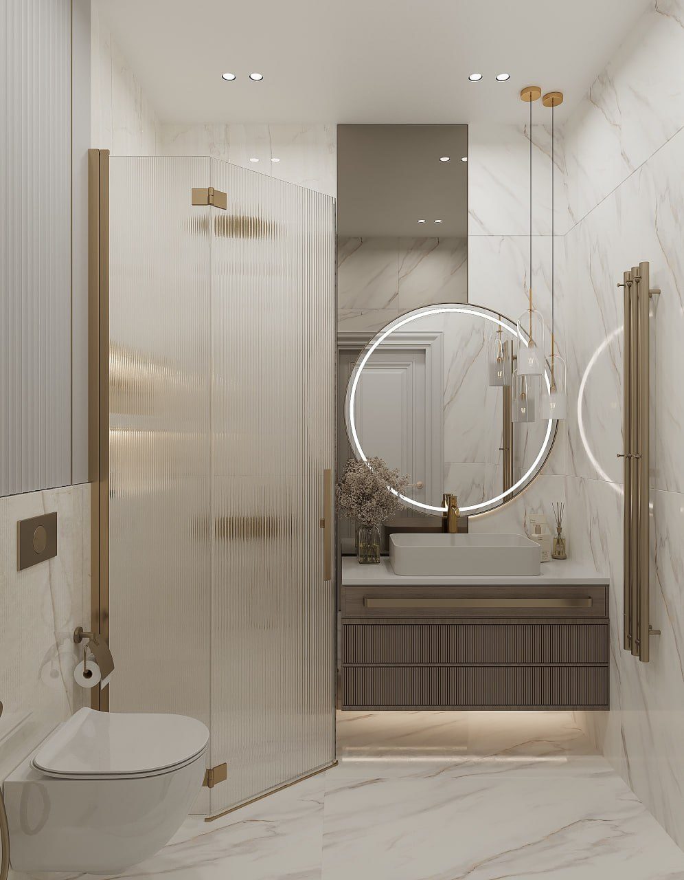 152 m² apartment, Akhundov Residence — Bathroom. Interior view 10