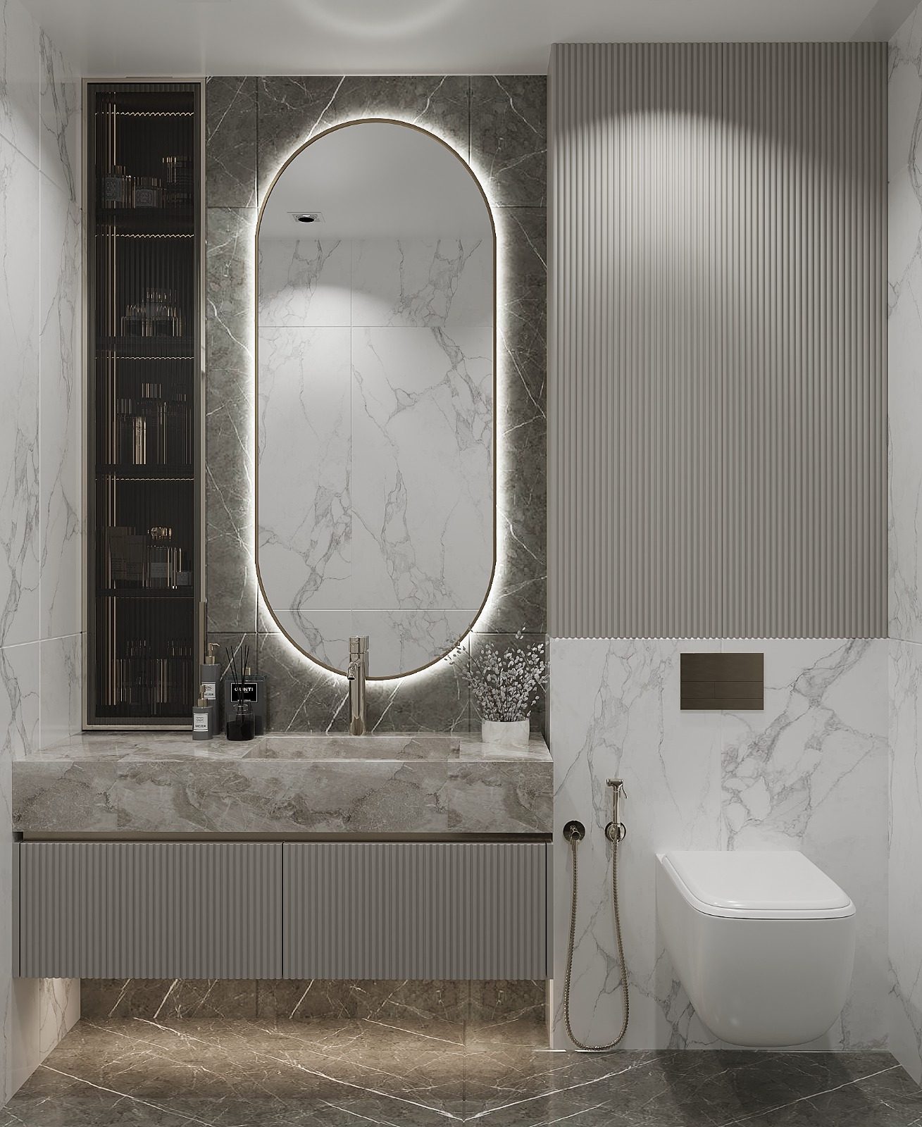 152 m² apartment, Akhundov Residence — Bathroom. Interior view 12