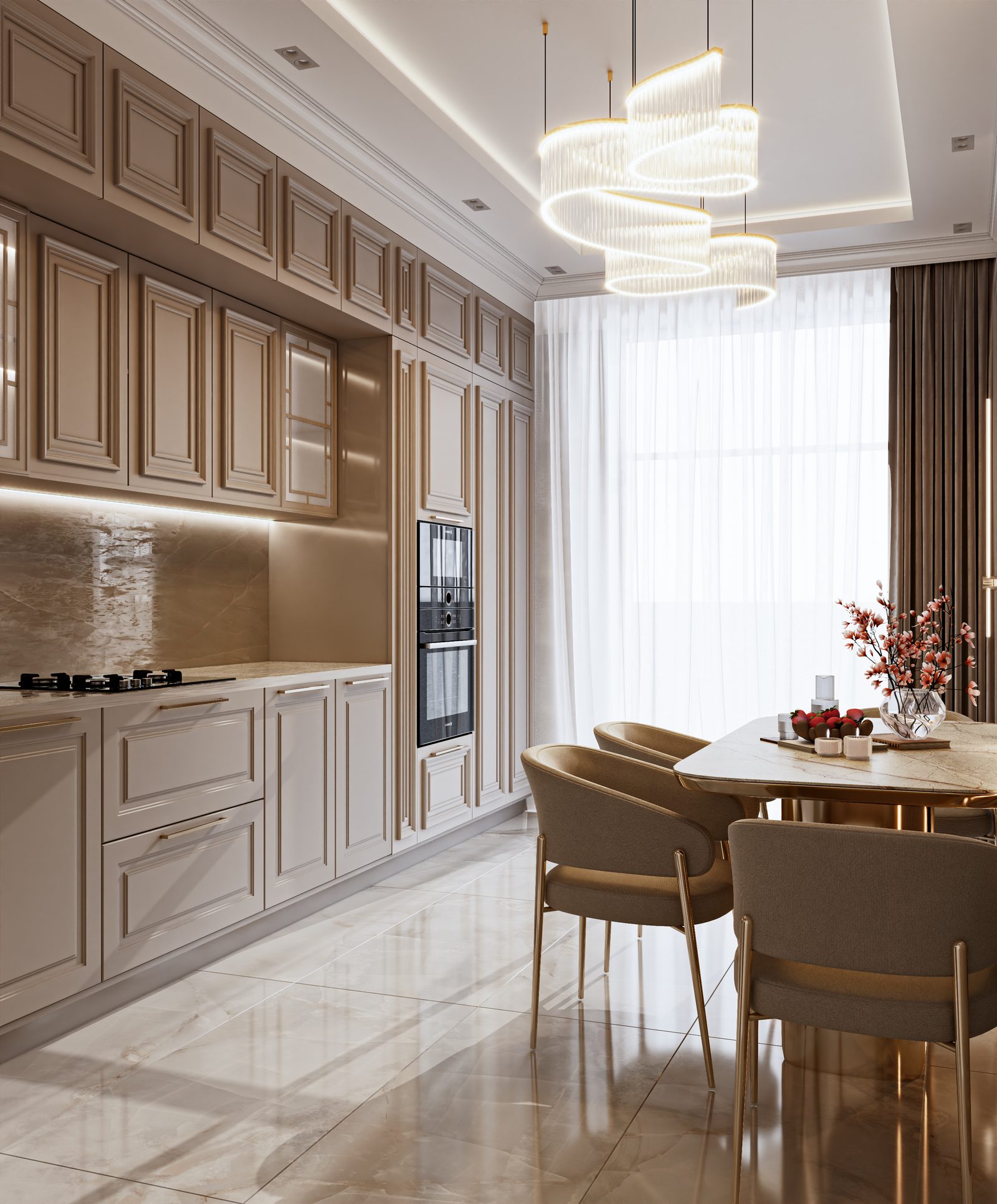 152 m² apartment, Akhundov Residence — Kitchen. Interior view 3
