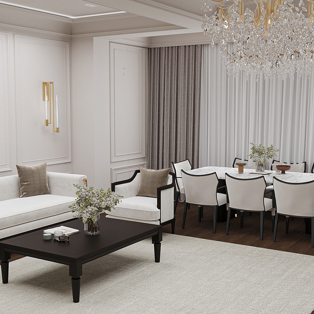 Квартира 204,8 м², Shokolad Tower — Гостиная. Вид интерьера 4