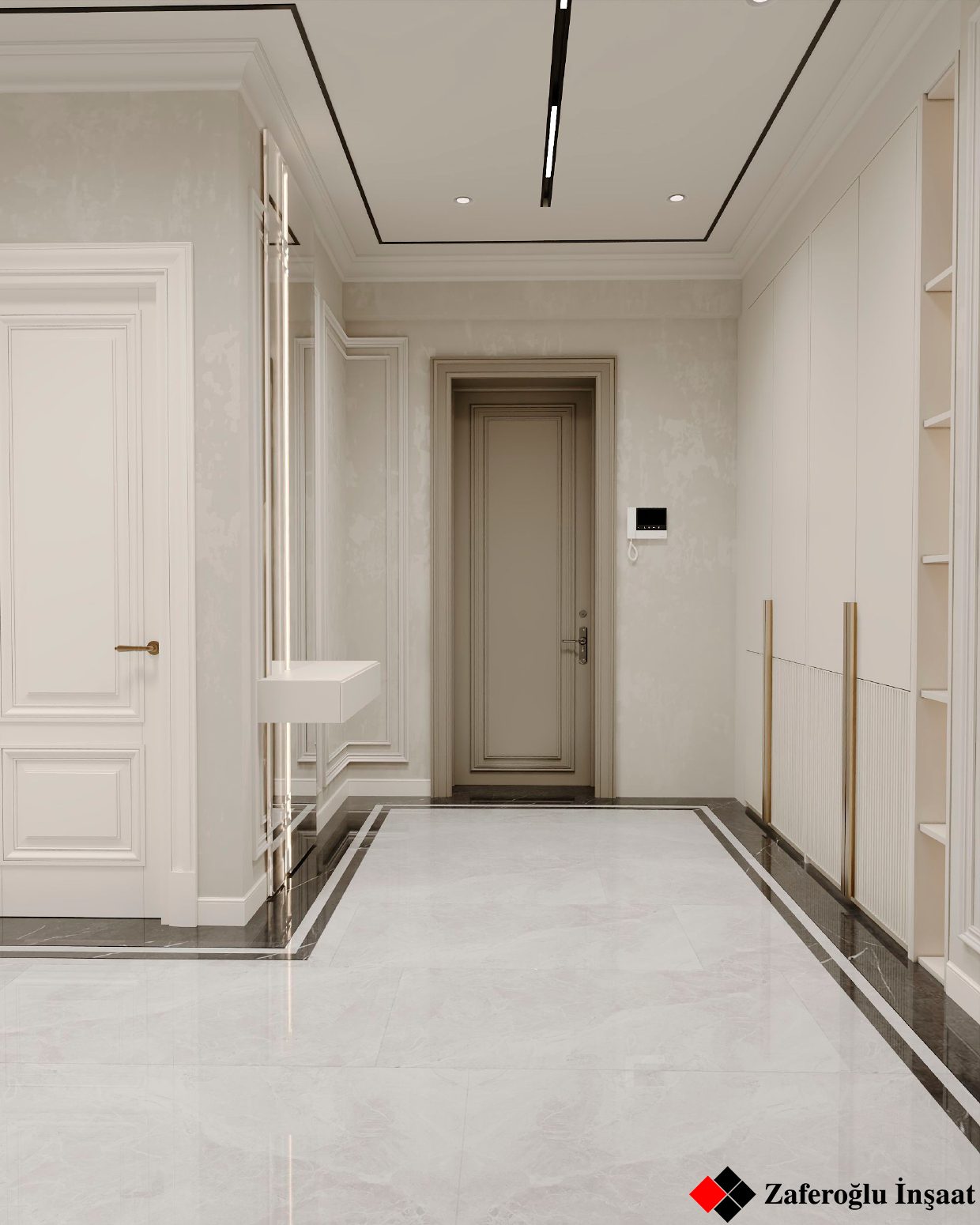 236.3 m² apartment project — Hallway. Interior view 2