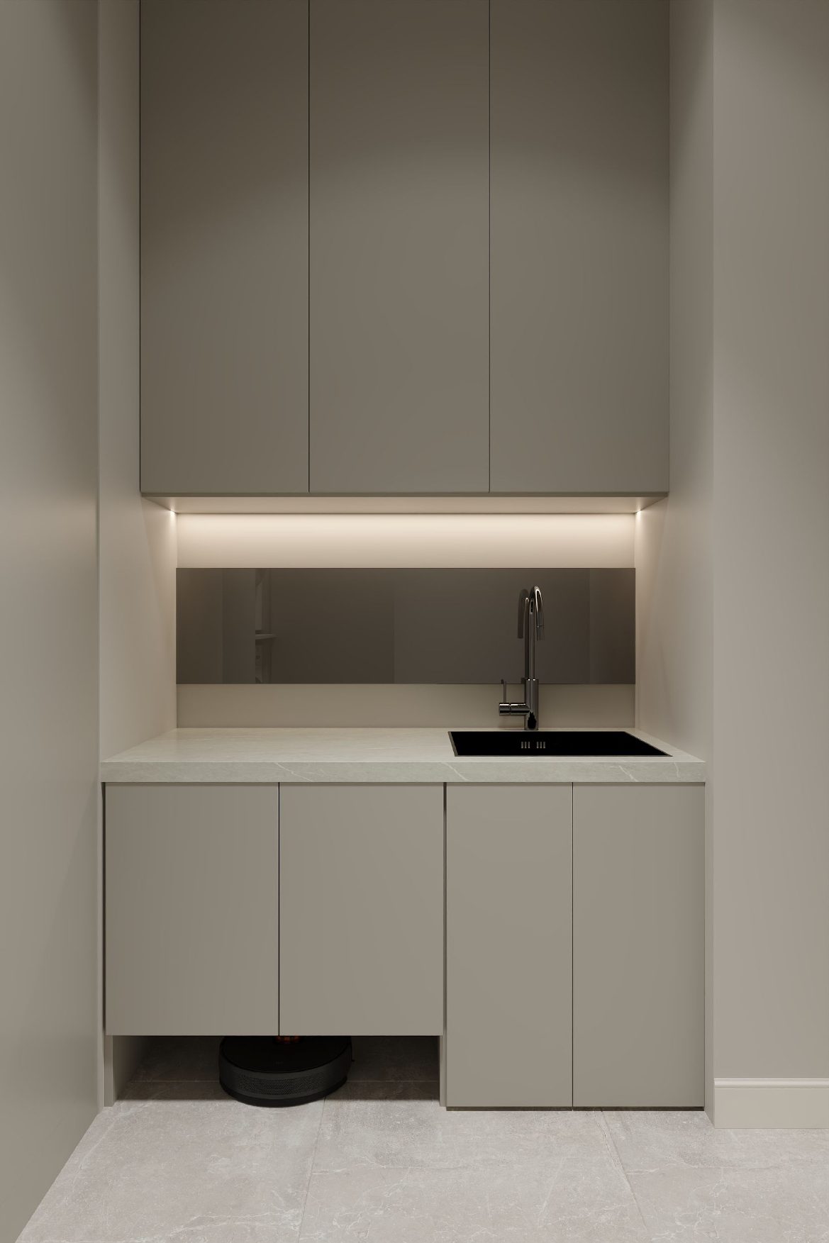 236.3 m² apartment project — Laundry room. Interior view 15