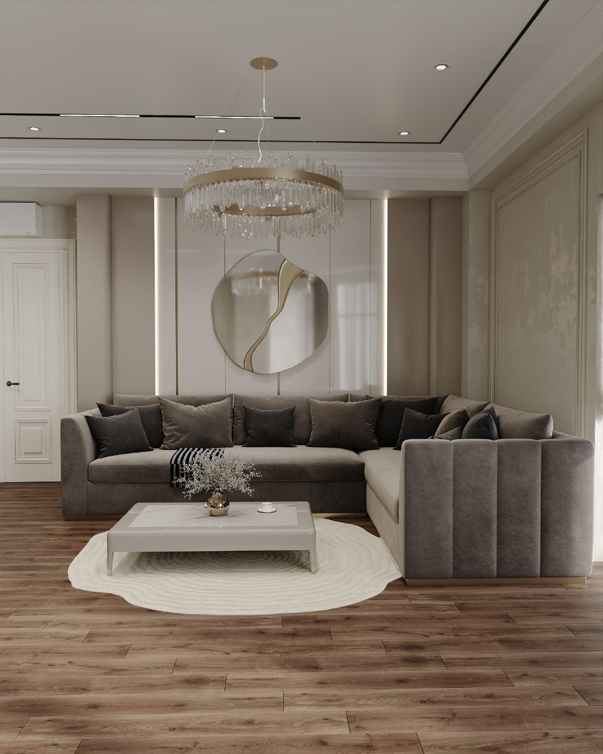 236.3 m² apartment project — Living room. Interior view 4