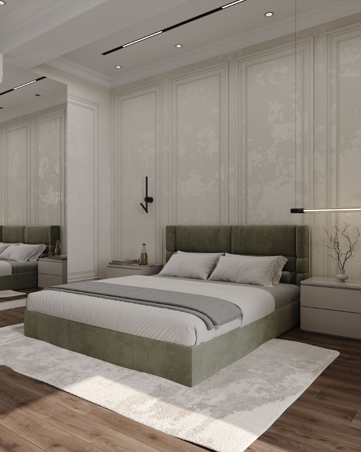 236.3 m² apartment project — Master bedroom. Interior view 8