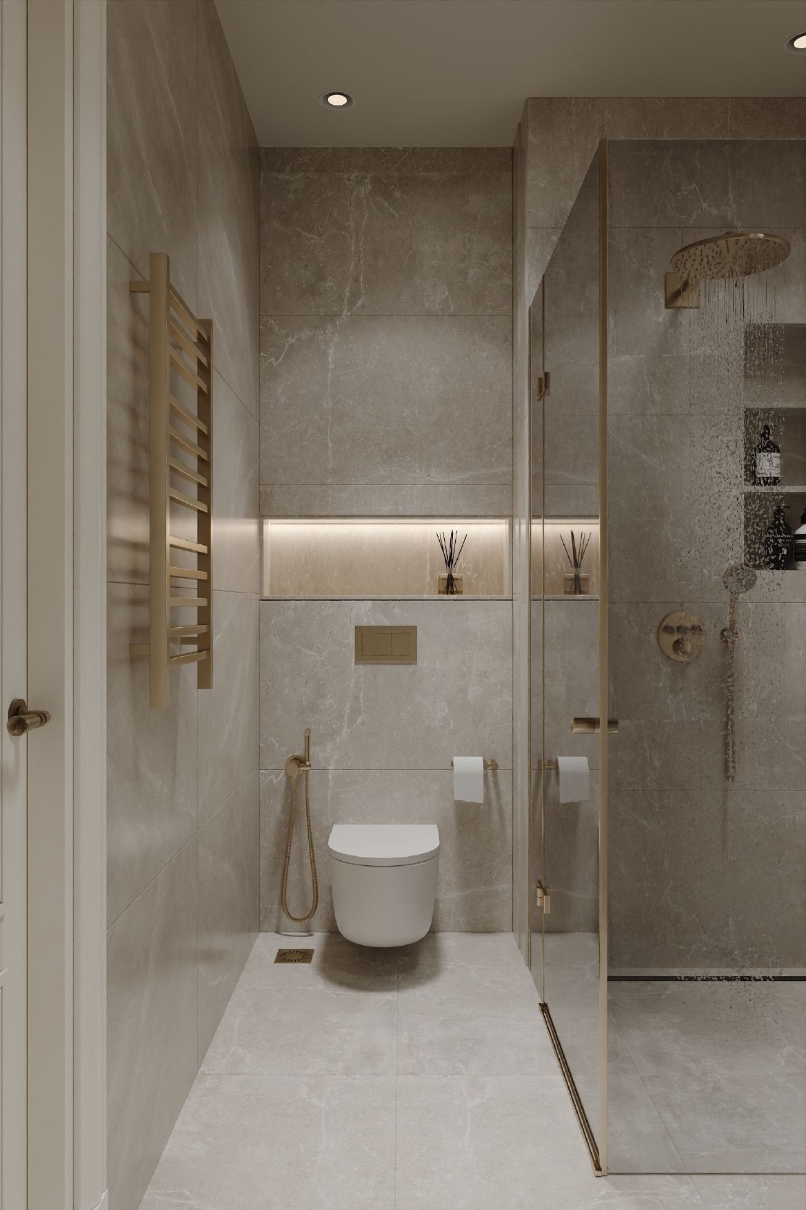 236.3 m² apartment project — Bathroom. Interior view 13