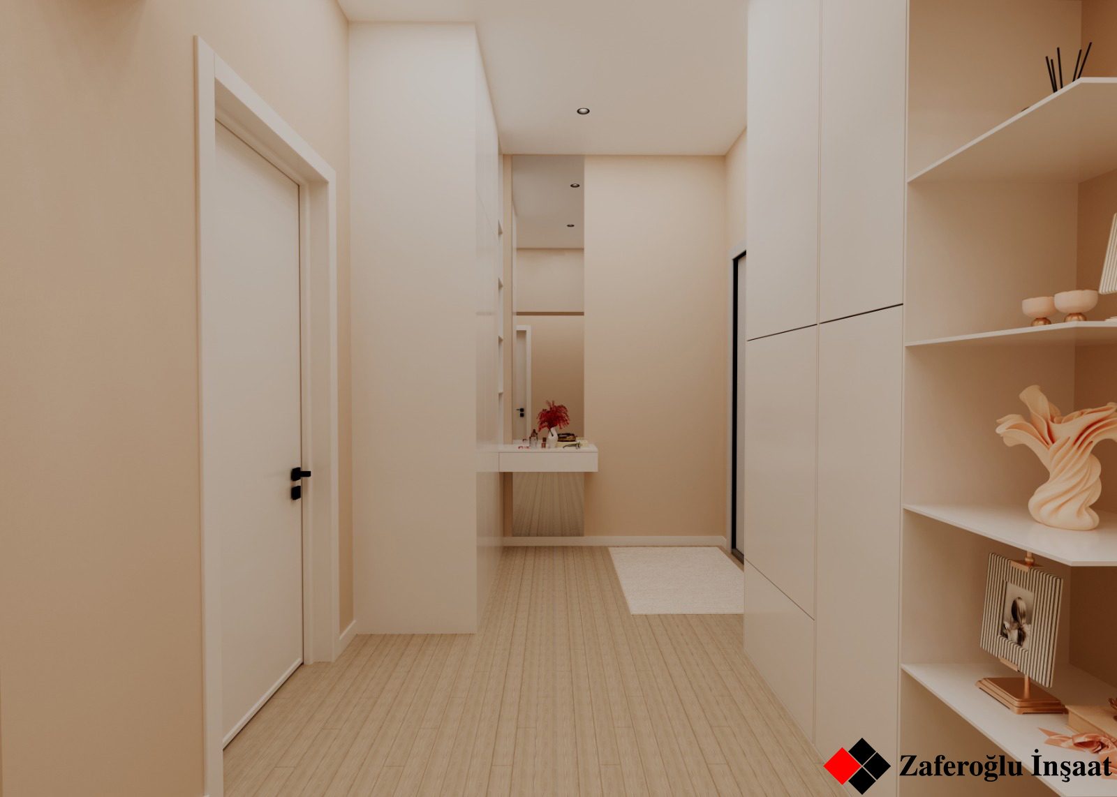 62 m² mənzil layihəsi, Qarayev — Holl. İnteryer görüntüsü 2