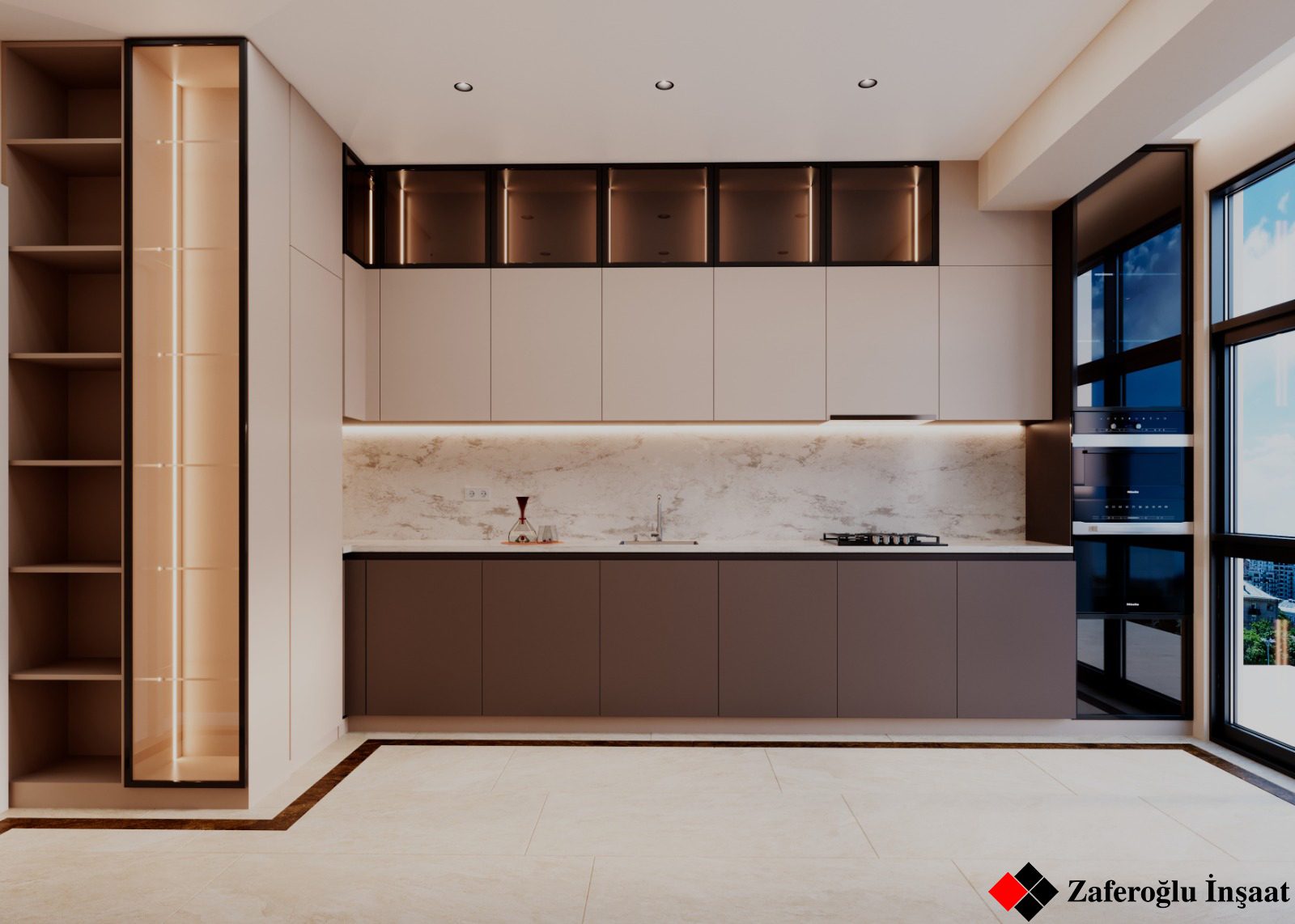 62 m² mənzil layihəsi, Qarayev — Mətbəx. İnteryer görüntüsü 7