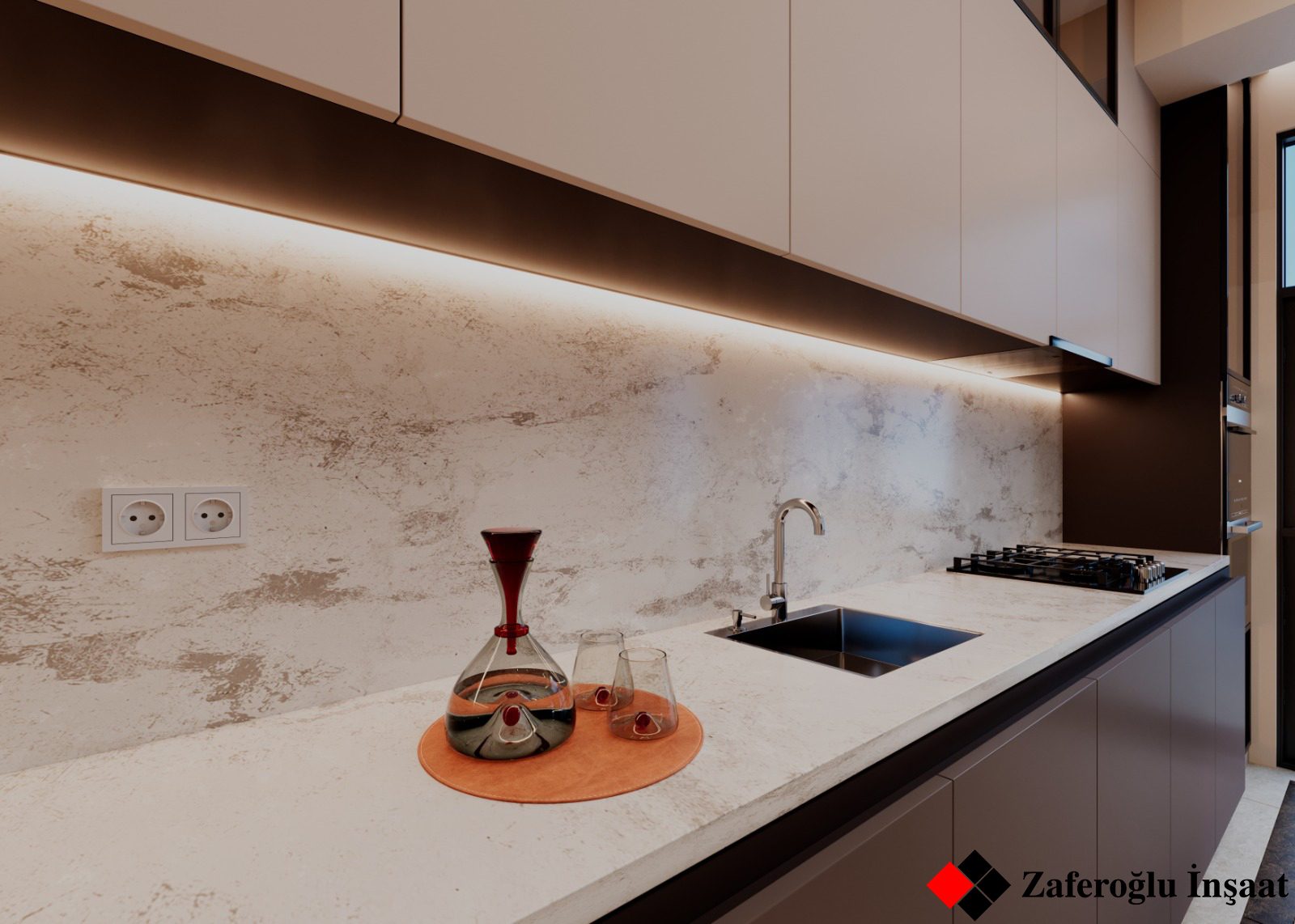 62 m² mənzil layihəsi, Qarayev — Mətbəx. İnteryer görüntüsü 9