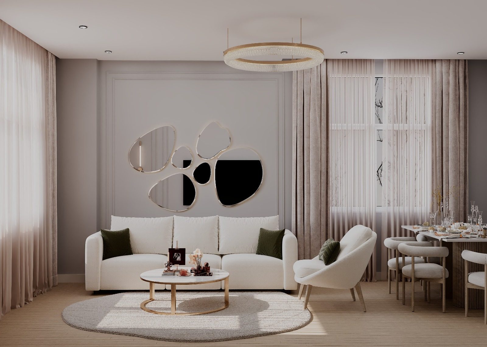 62 m² mənzil layihəsi, Qarayev — Zal. İnteryer görüntüsü 6