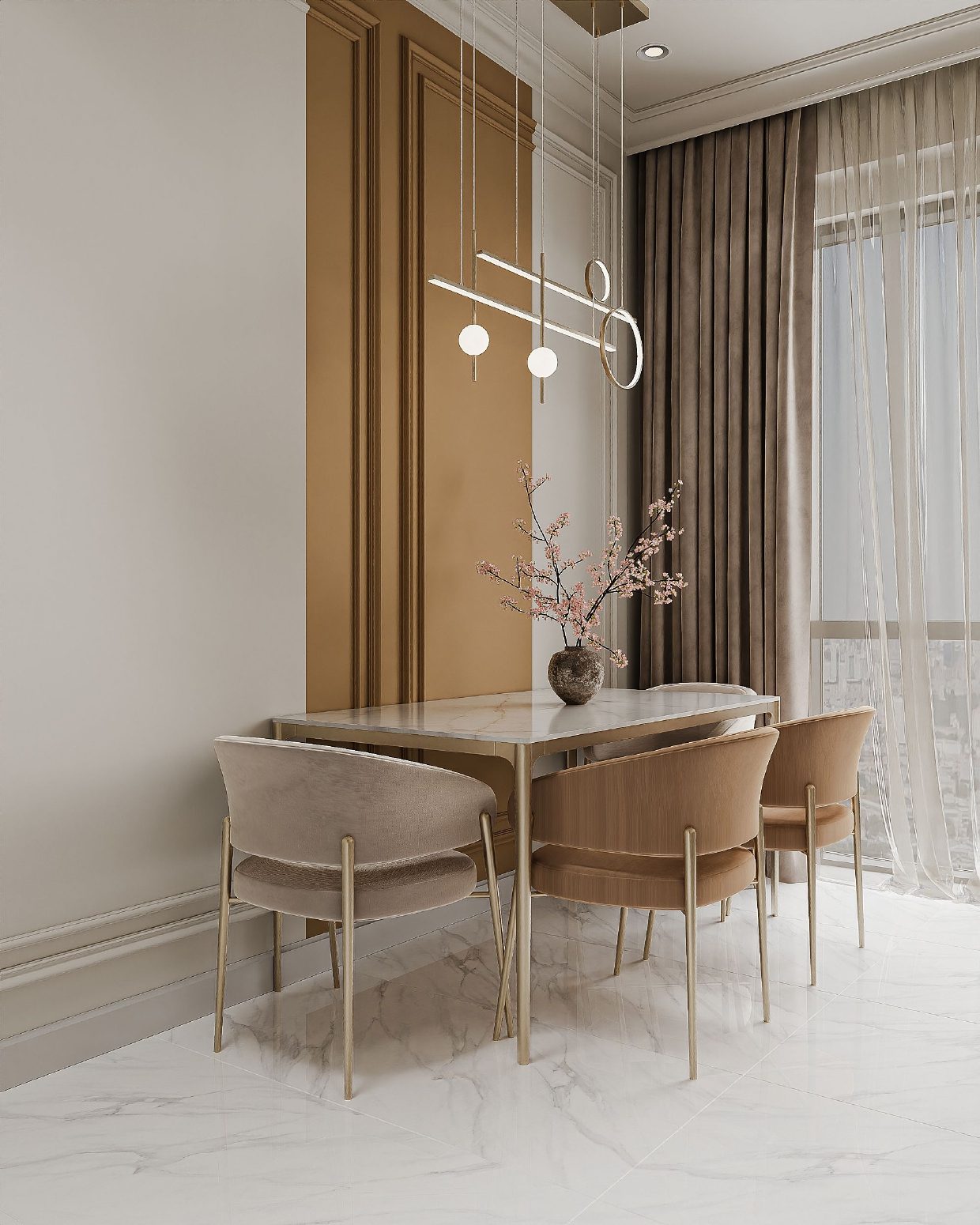 86 m² apartment in Khatai — Kitchen. Interior view 6