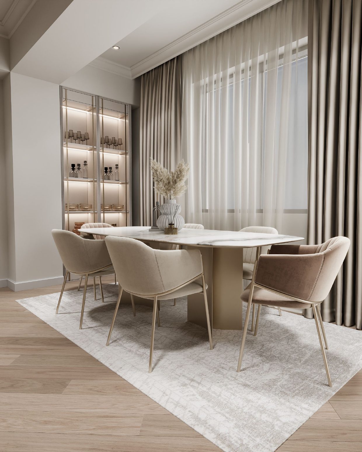 86 m² apartment in Khatai — Living room. Interior view 3
