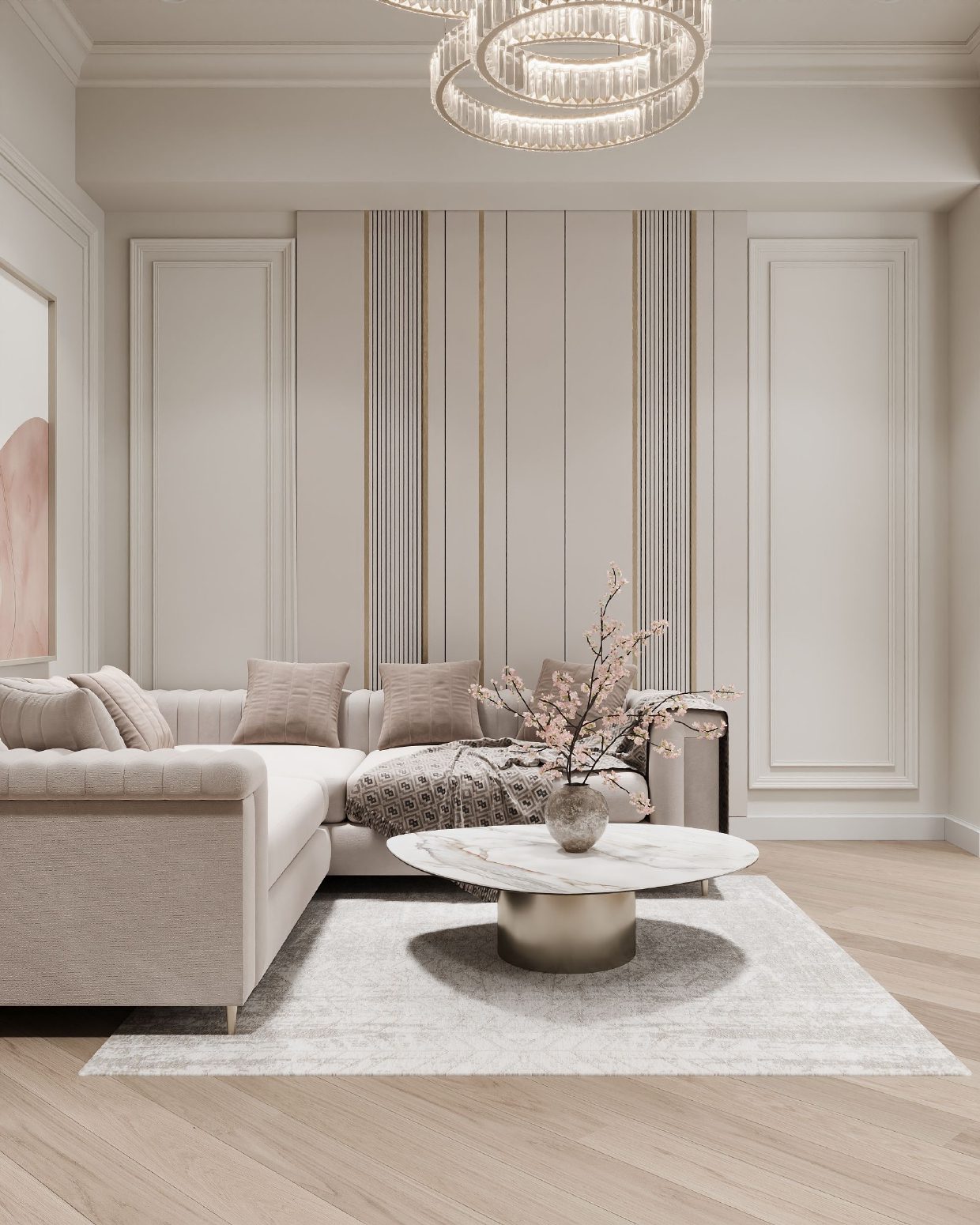 86 m² apartment in Khatai — Living room. Interior view 4