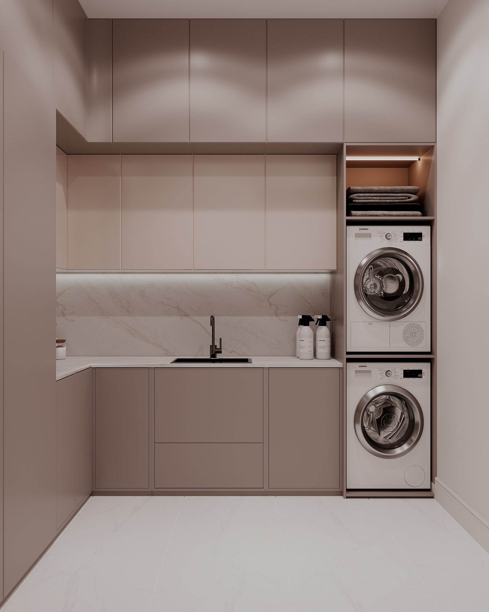 Apartment interior project — Laundry room. Interior view 14