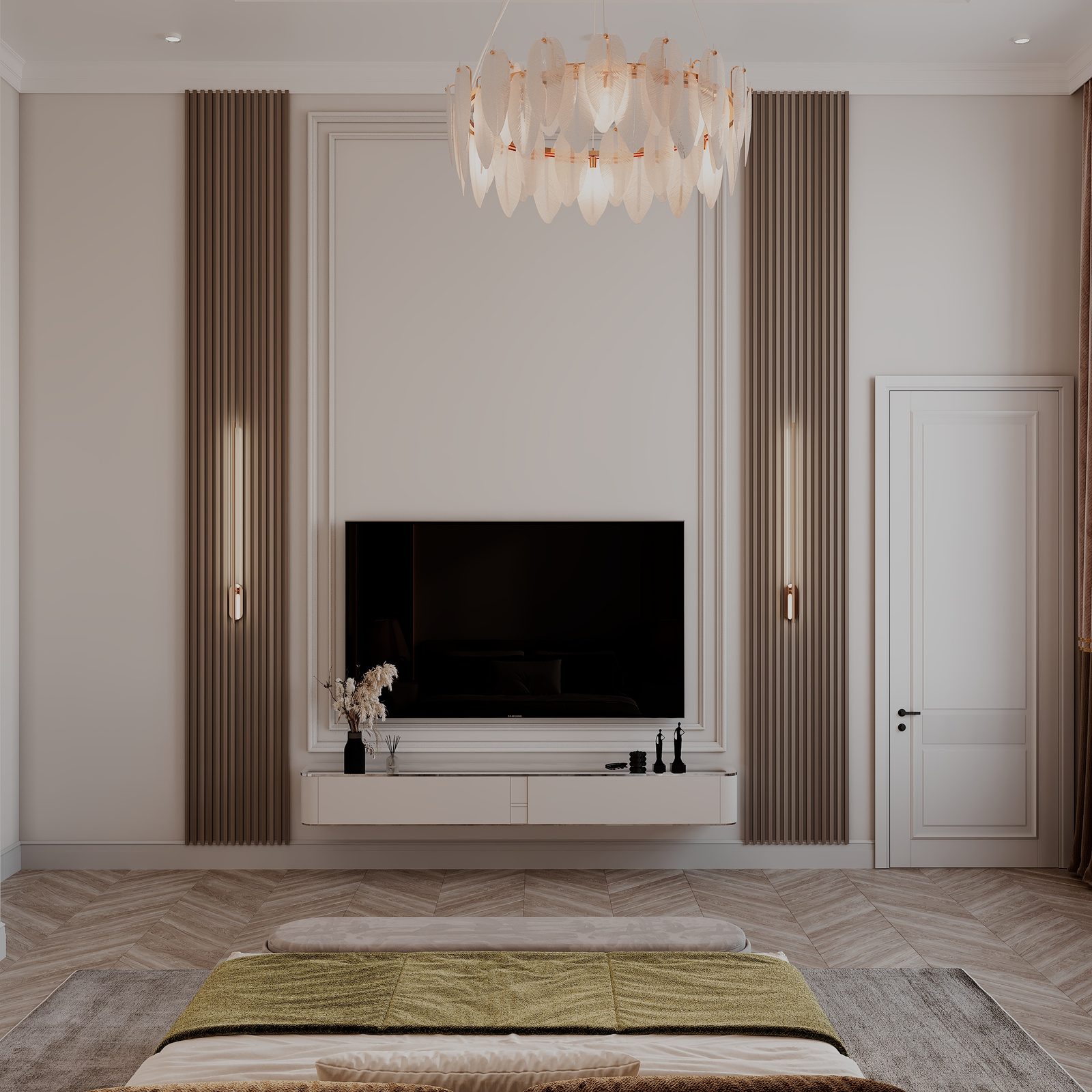 Apartment interior project — Master bedroom. Interior view 5