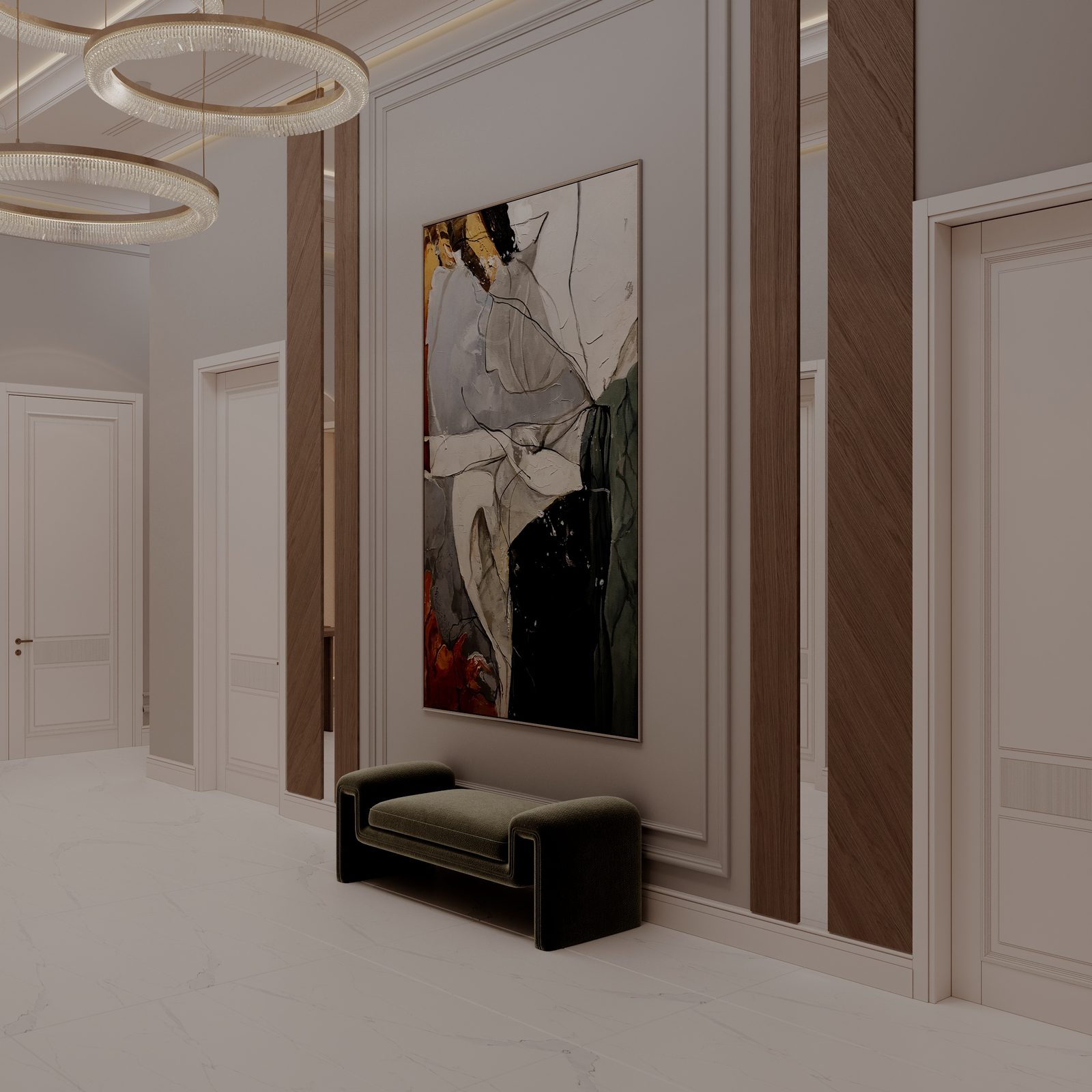 Apartment interior project — Hallway. Interior view 2
