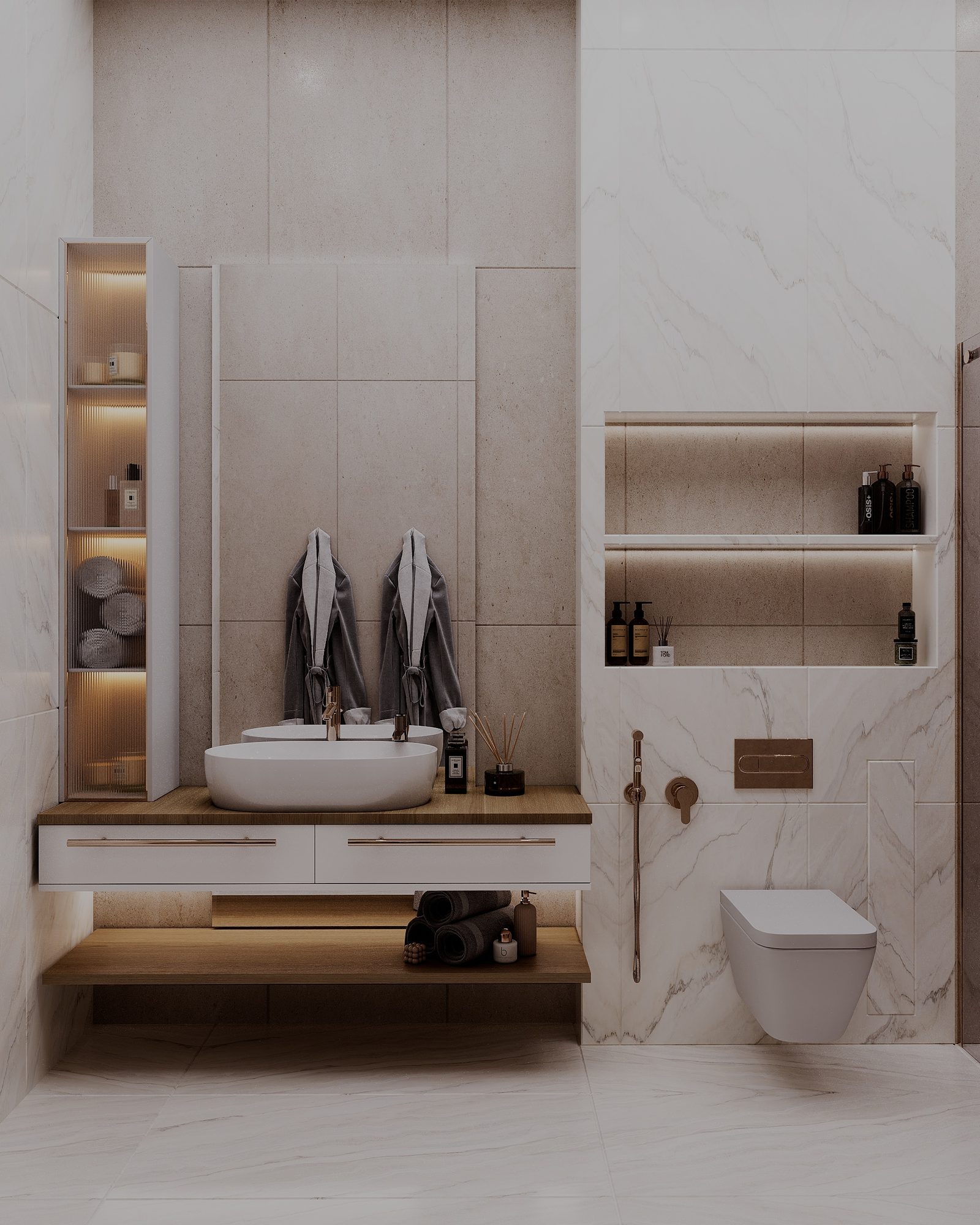 Apartment interior project — Bathroom. Interior view 12