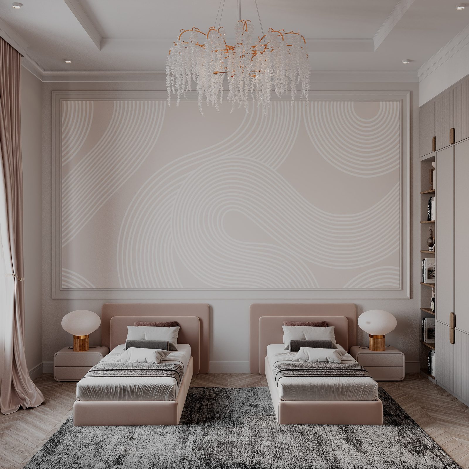 Apartment interior project — Girl's room. Interior view 8