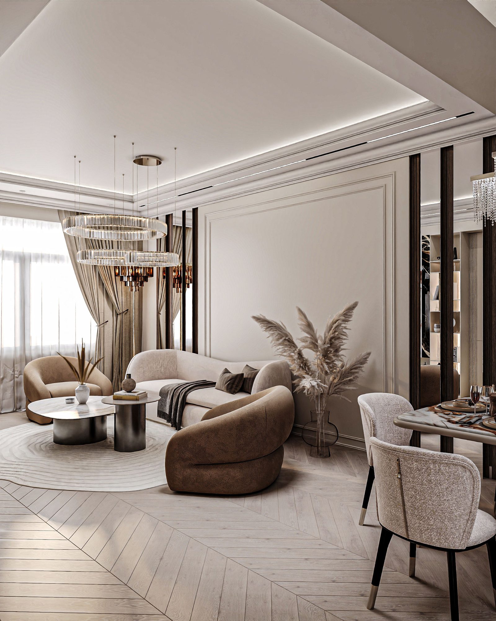 Apartment project at Baku City Residence — Hallway. Interior view 2