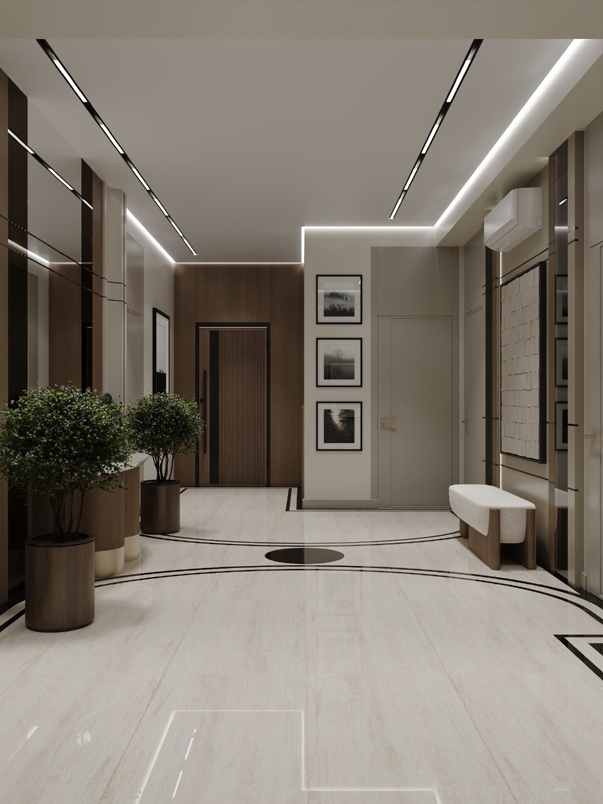 Selenium Residence-də mənzil layihəsi — Holl. İnteryer görüntüsü 2