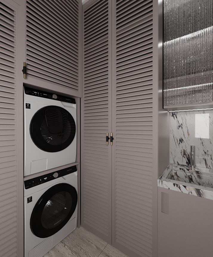 Selenium Residence-də mənzil layihəsi — Çamaşırxana. İnteryer görüntüsü 14