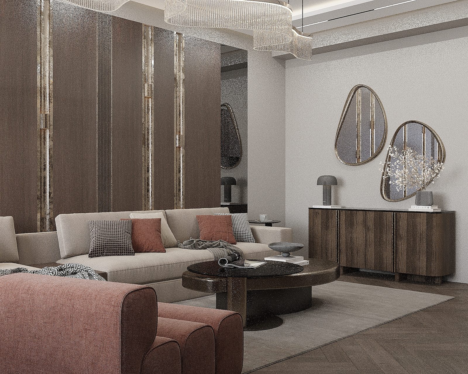 Selenium Residence-də mənzil layihəsi — Zal. İnteryer görüntüsü 4