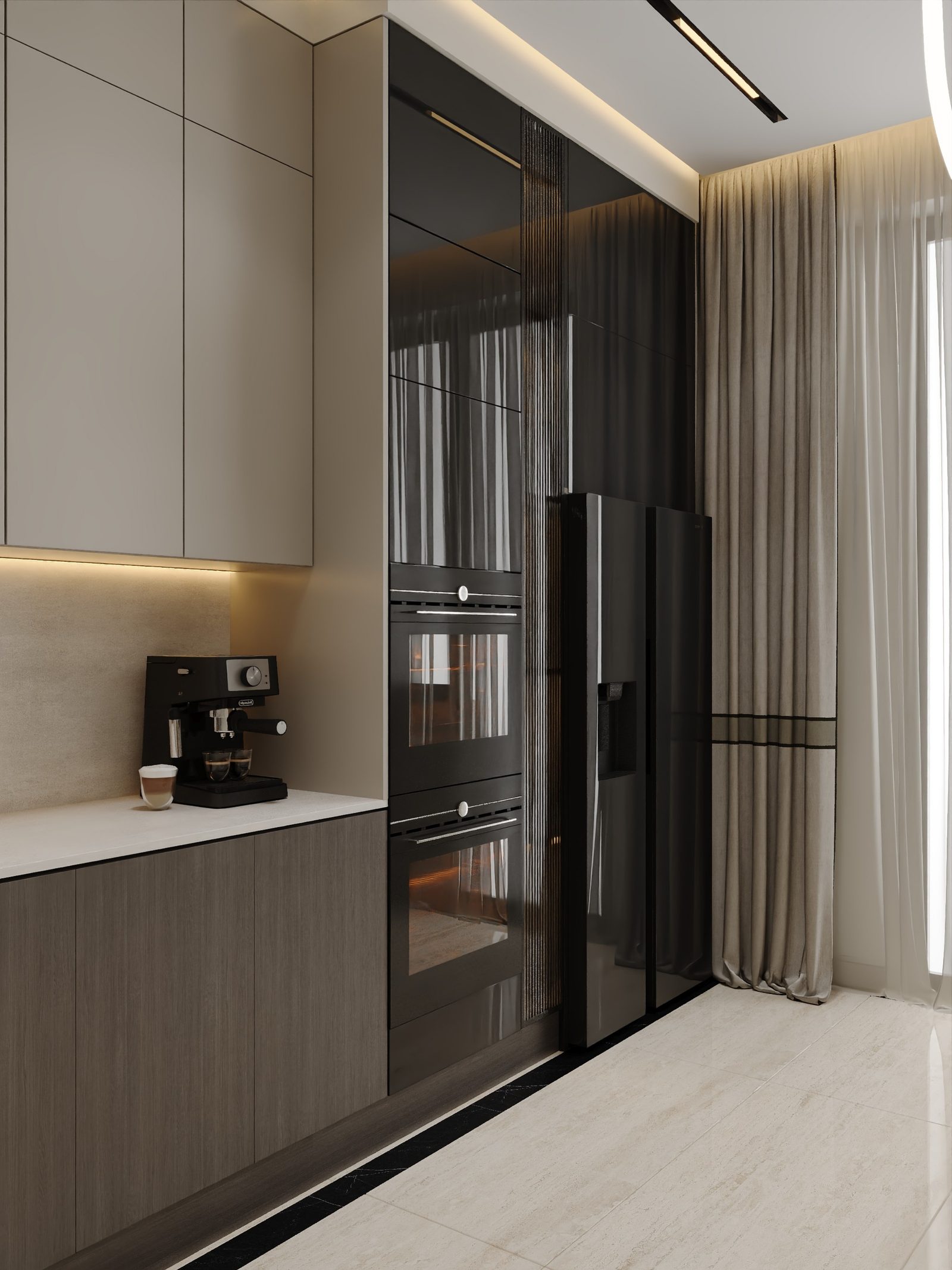 Selenium Residence-də mənzil layihəsi — Mətbəx. İnteryer görüntüsü 5
