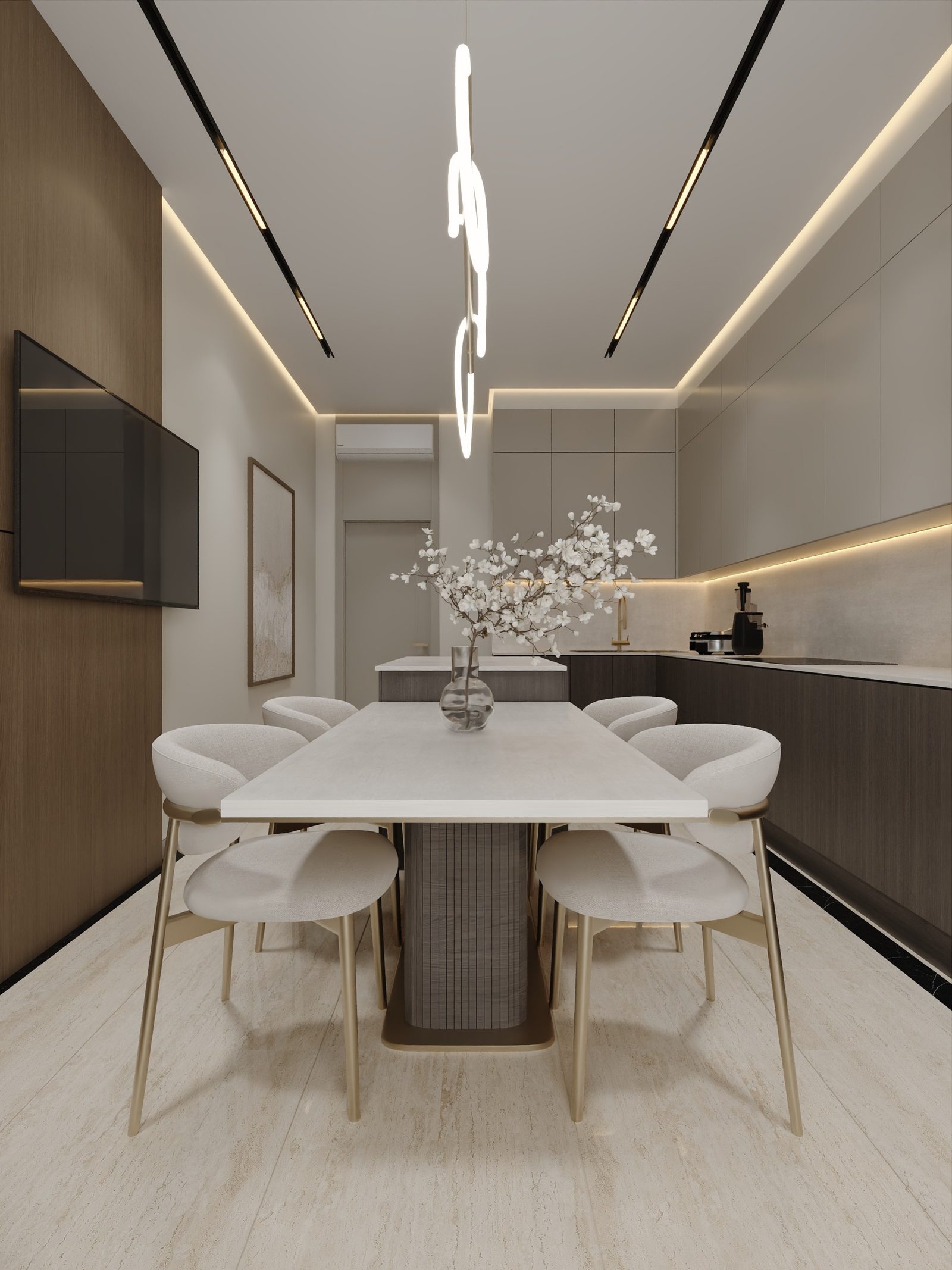 Selenium Residence-də mənzil layihəsi — Mətbəx. İnteryer görüntüsü 6